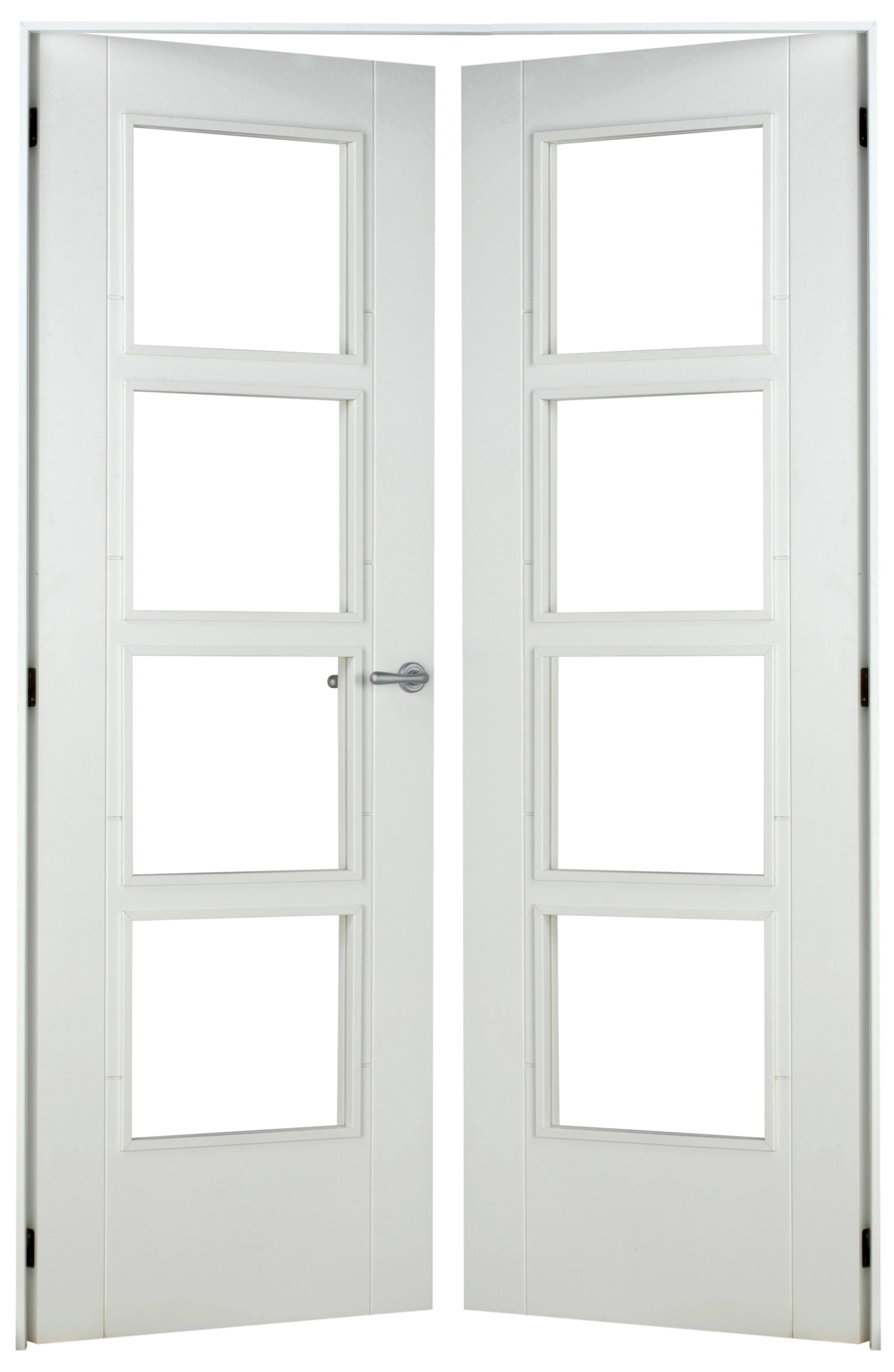 Puerta interior abatible noruega blanco line apertura izda con cristal 9x2 145cm