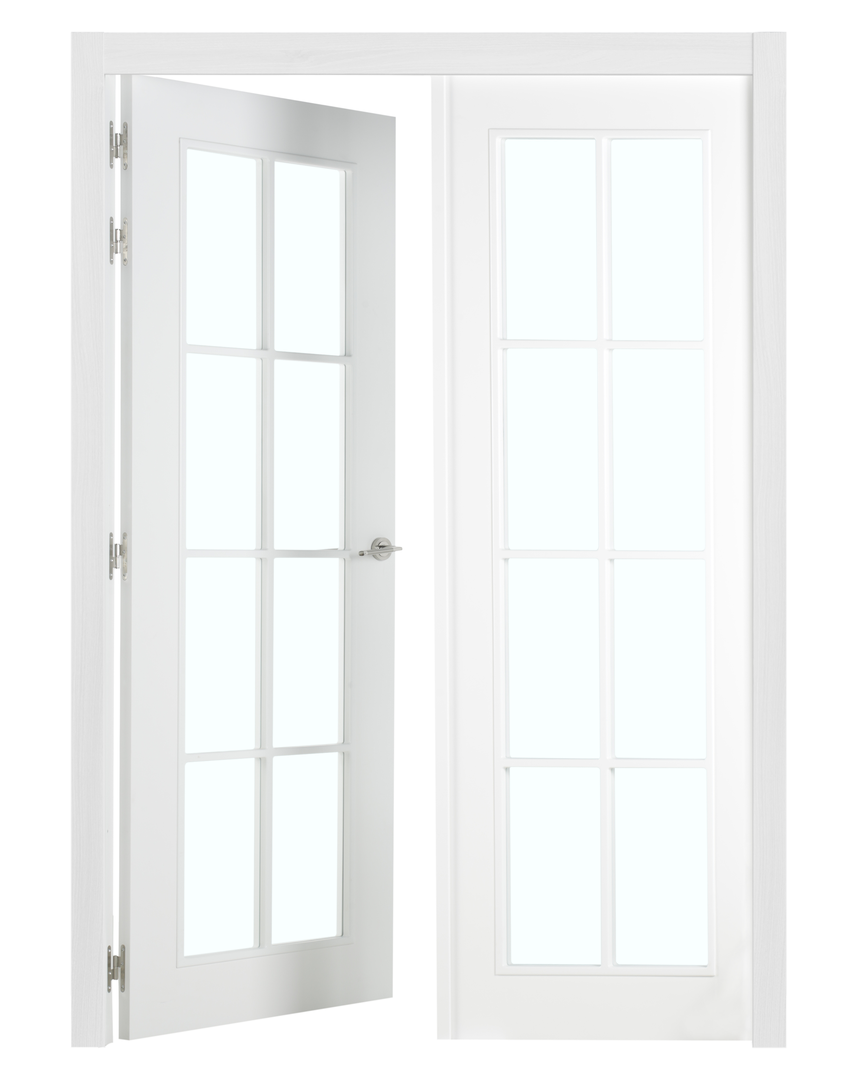 Puerta de interior abatible doble con cristal maciza lacada Line Plus Marsella blanco apertura izquierda cerco de 7x3 anchura 145cm - 5