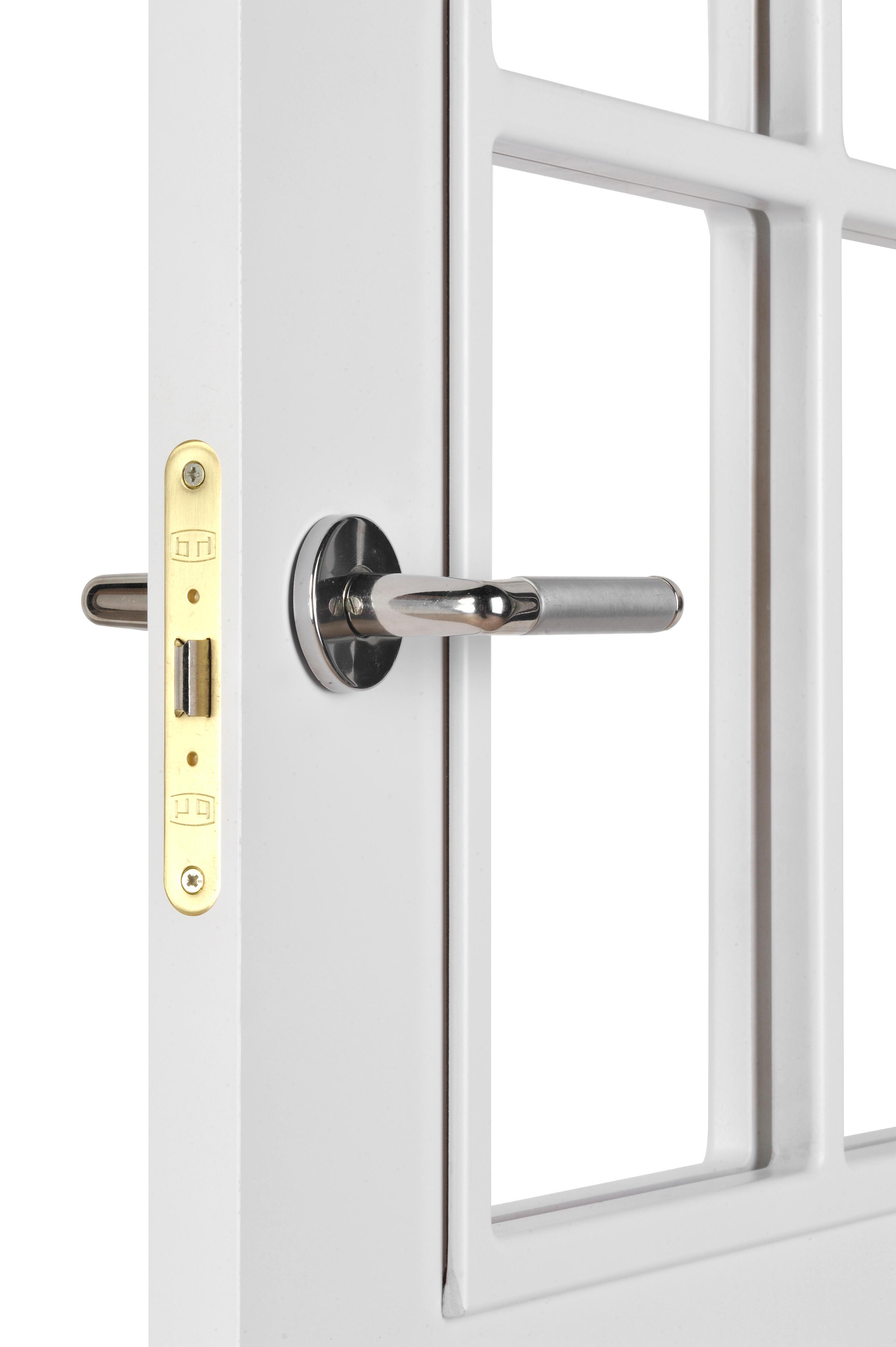 Puerta de interior abatible doble con cristal hueca lacada Aero Praga blanco apertura derecha cerco de 7x3 anchura 125cm - 8