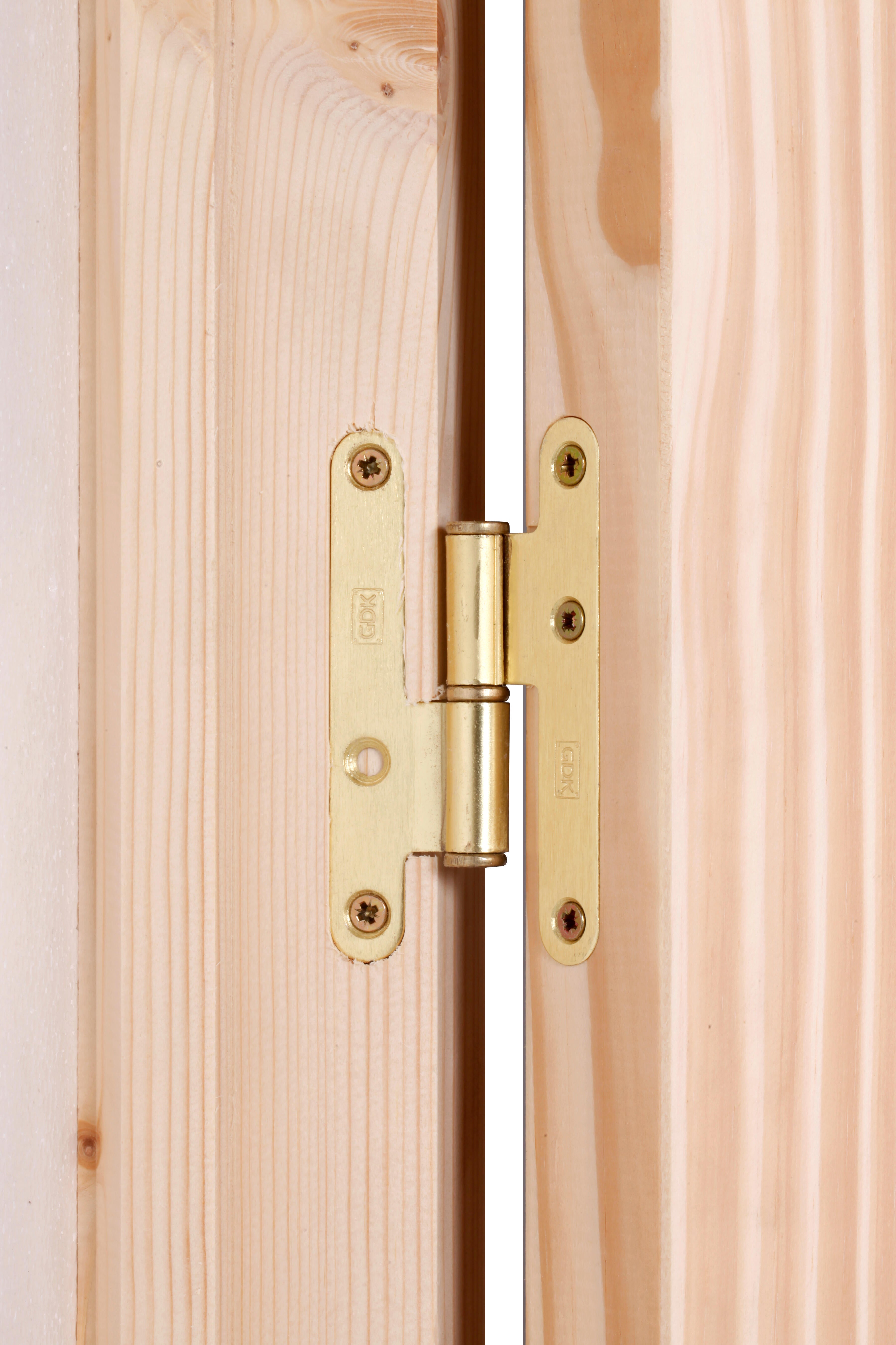 Puerta de interior abatible ciega maciza Line Málaga pino natural apertura izquierda cerco de 70 x 50 anchura 62.5cm - 6