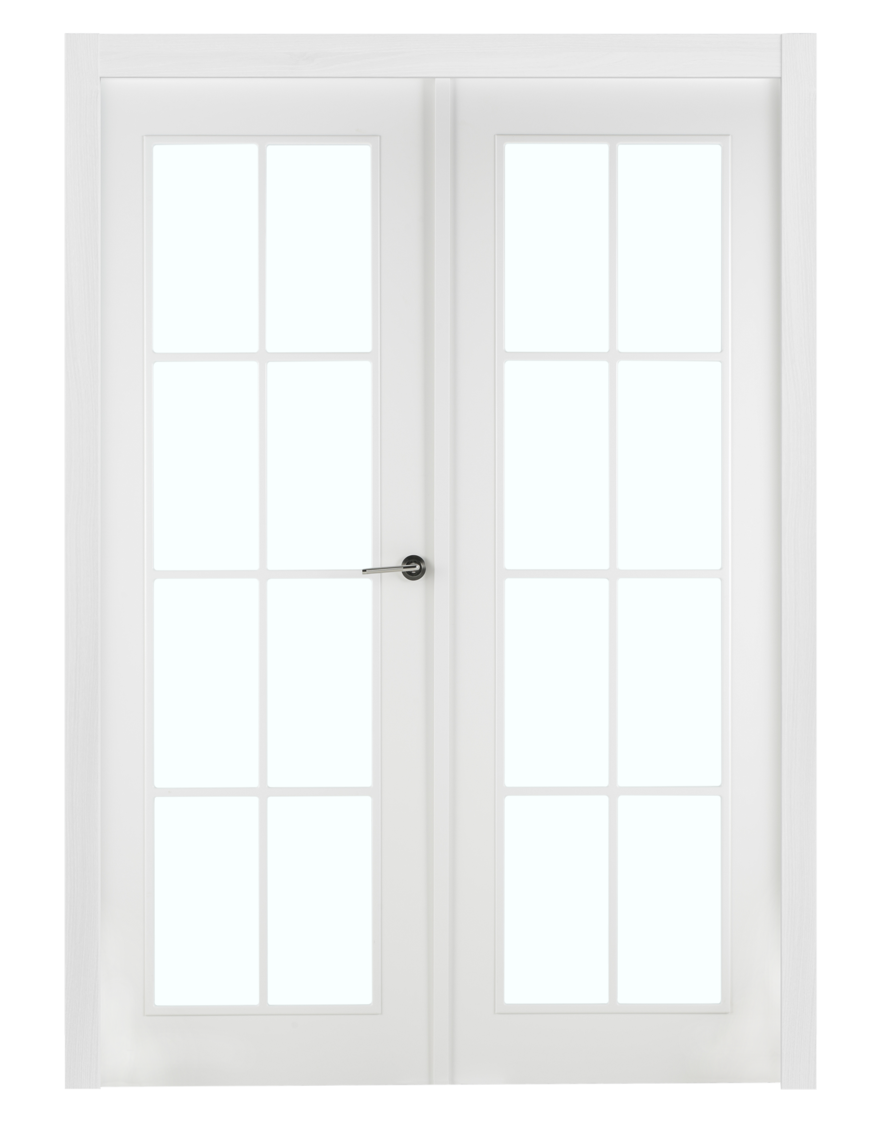 Puerta de interior abatible doble con cristal maciza lacada Line Plus Marsella blanco apertura izquierda cerco de 7x3 anchura 145cm - 4