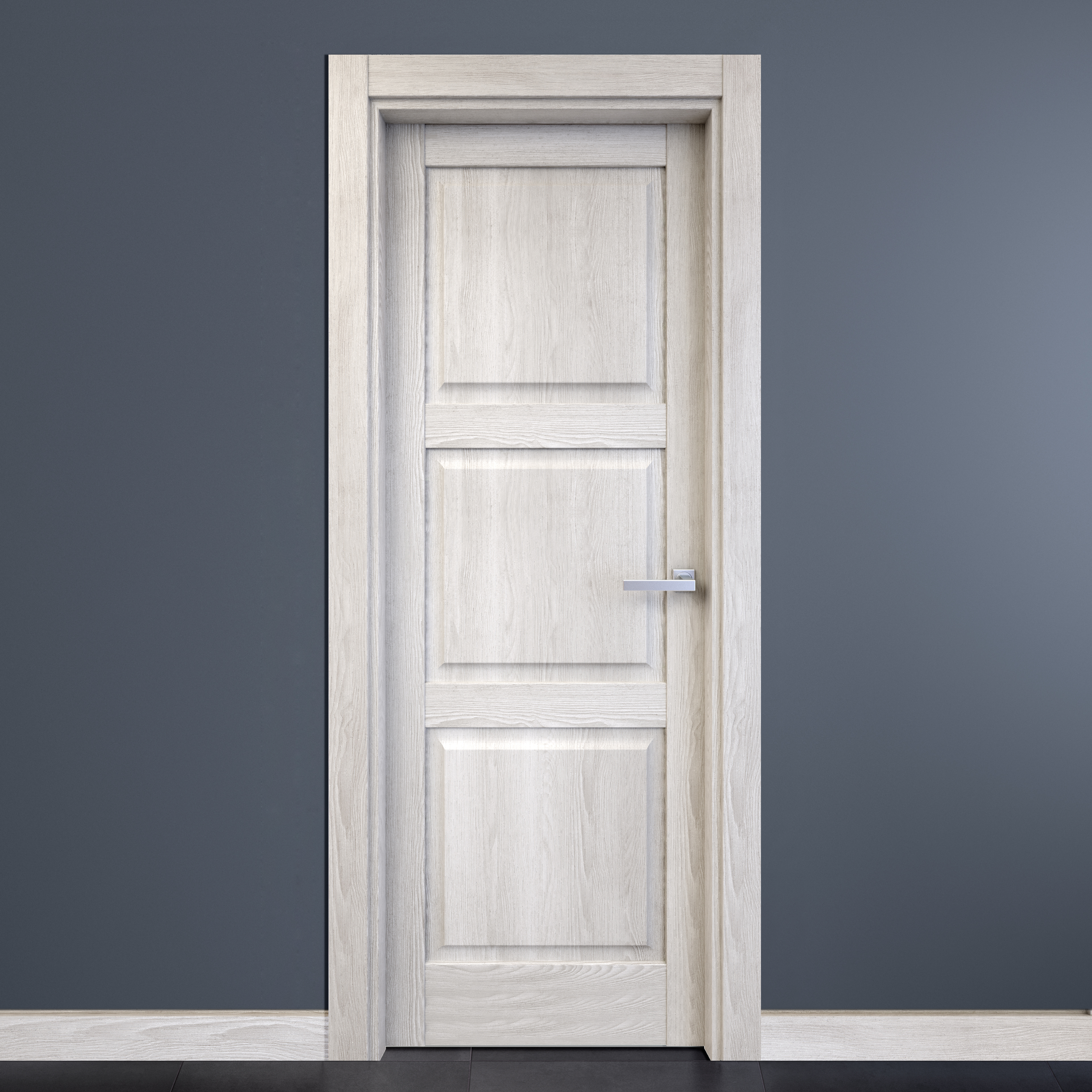 Puerta de interior abatible ciega maciza melamina Line Plus Moscú blanco apertura izquierda cerco de 7x3 anchura 62.5cm - 2