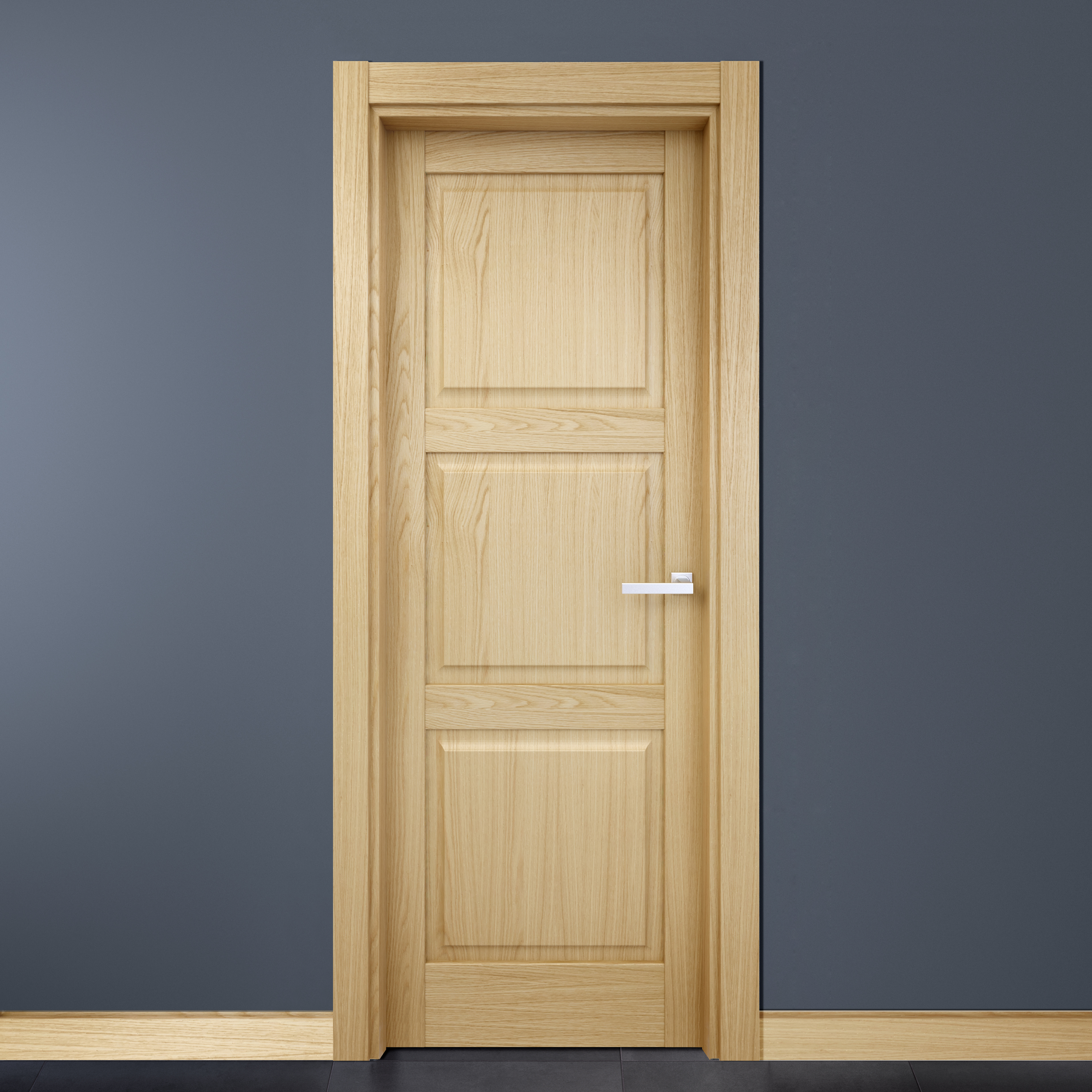 Puerta de interior abatible ciega maciza melamina Line Plus Moscú roble apertura izquierda cerco de 7x3 anchura 72.5cm - 3