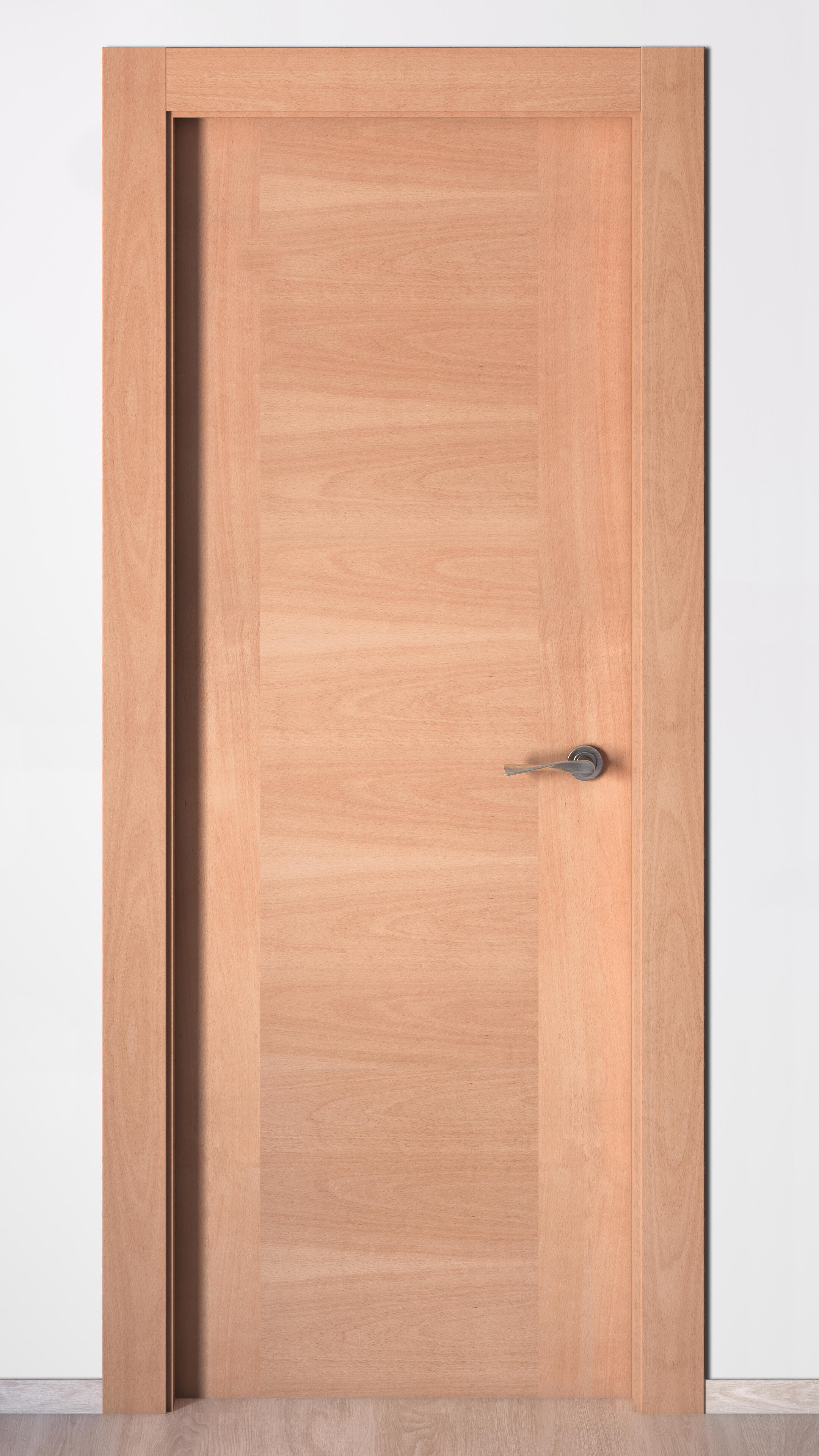 Puerta de interior abatible ciega maciza barnizada Line Plus Niza haya apertura izquierda cerco de 7x3 anchura 72.5cm - 3