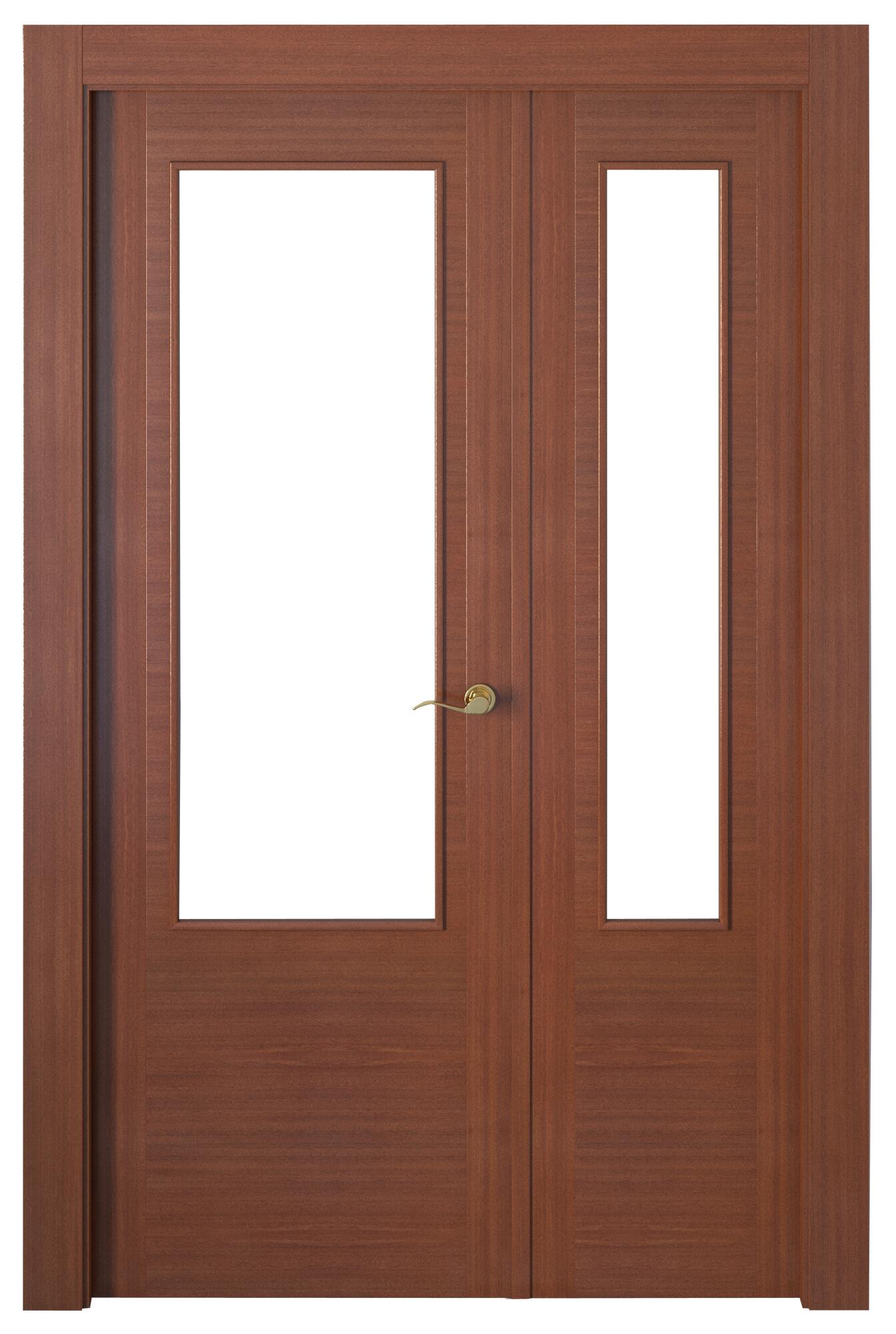Puerta interior abatible niza sapelly line plus apertura izda cristal 6x2 105cm