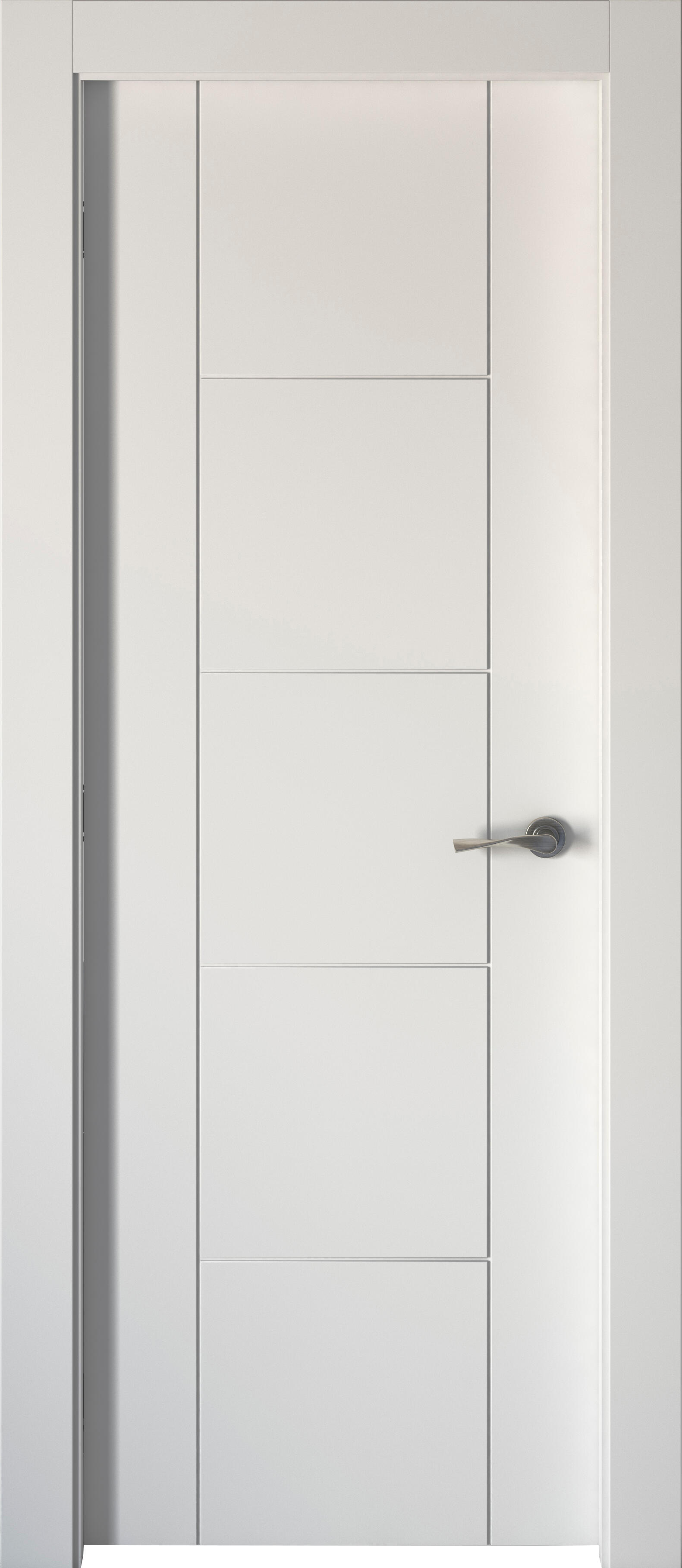 Puerta interior abatible noruega blanco line apertura izquierda 62.5cm