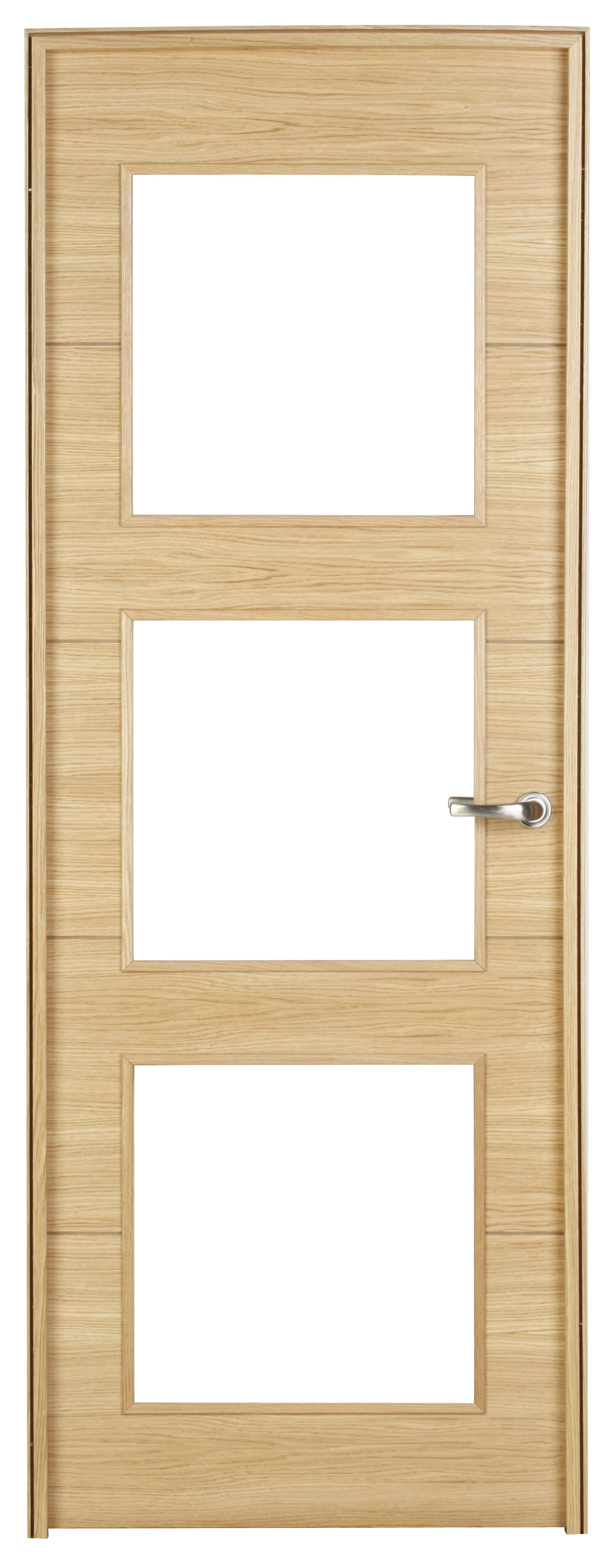 Puerta interior abatible viena roble line plus apertura dcha con cristal 72.5cm
