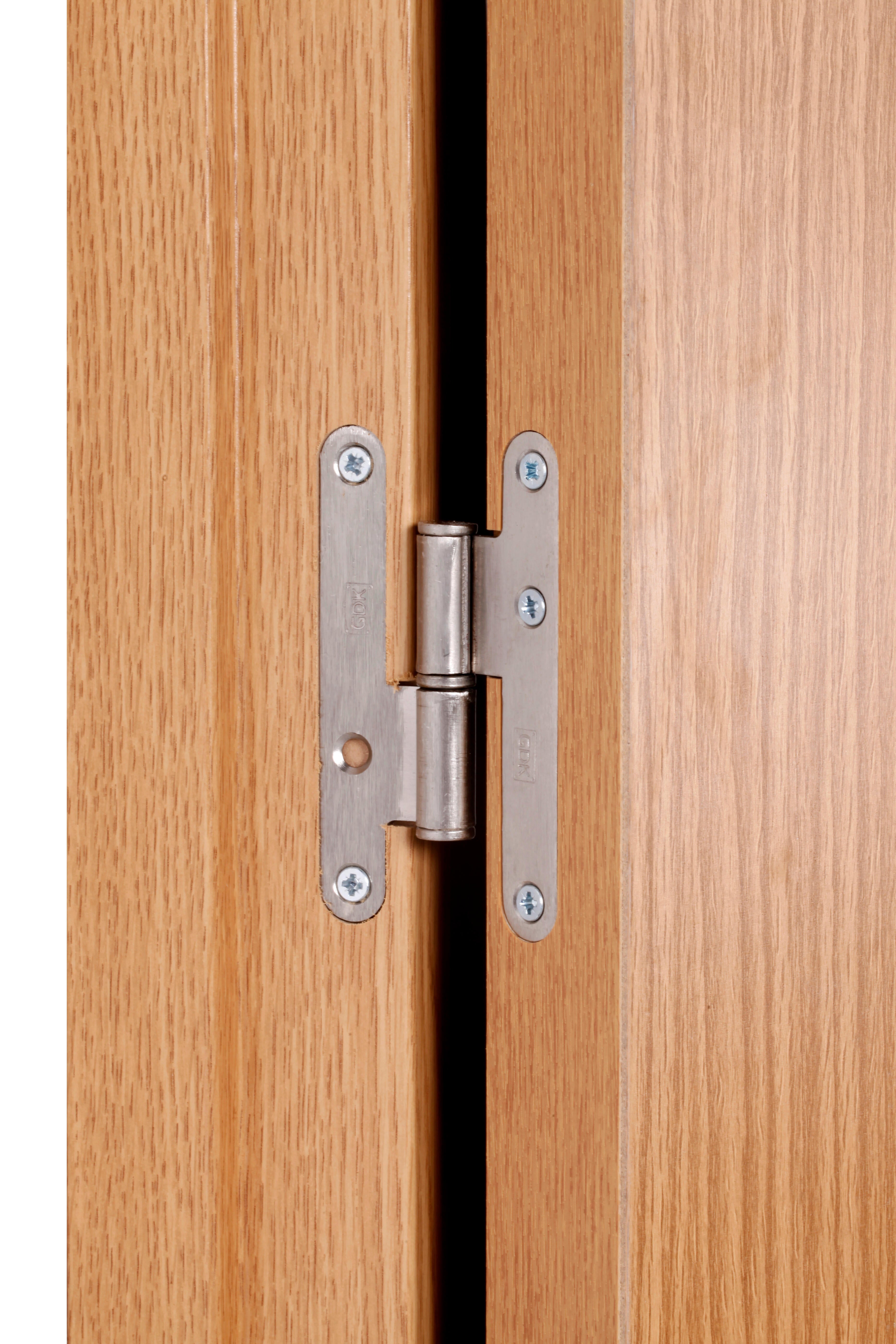 Puerta de interior abatible ciega hueca impresa Basic Mallorca roble apertura derecha cerco de 7x2 anchura 82.5cm - 7