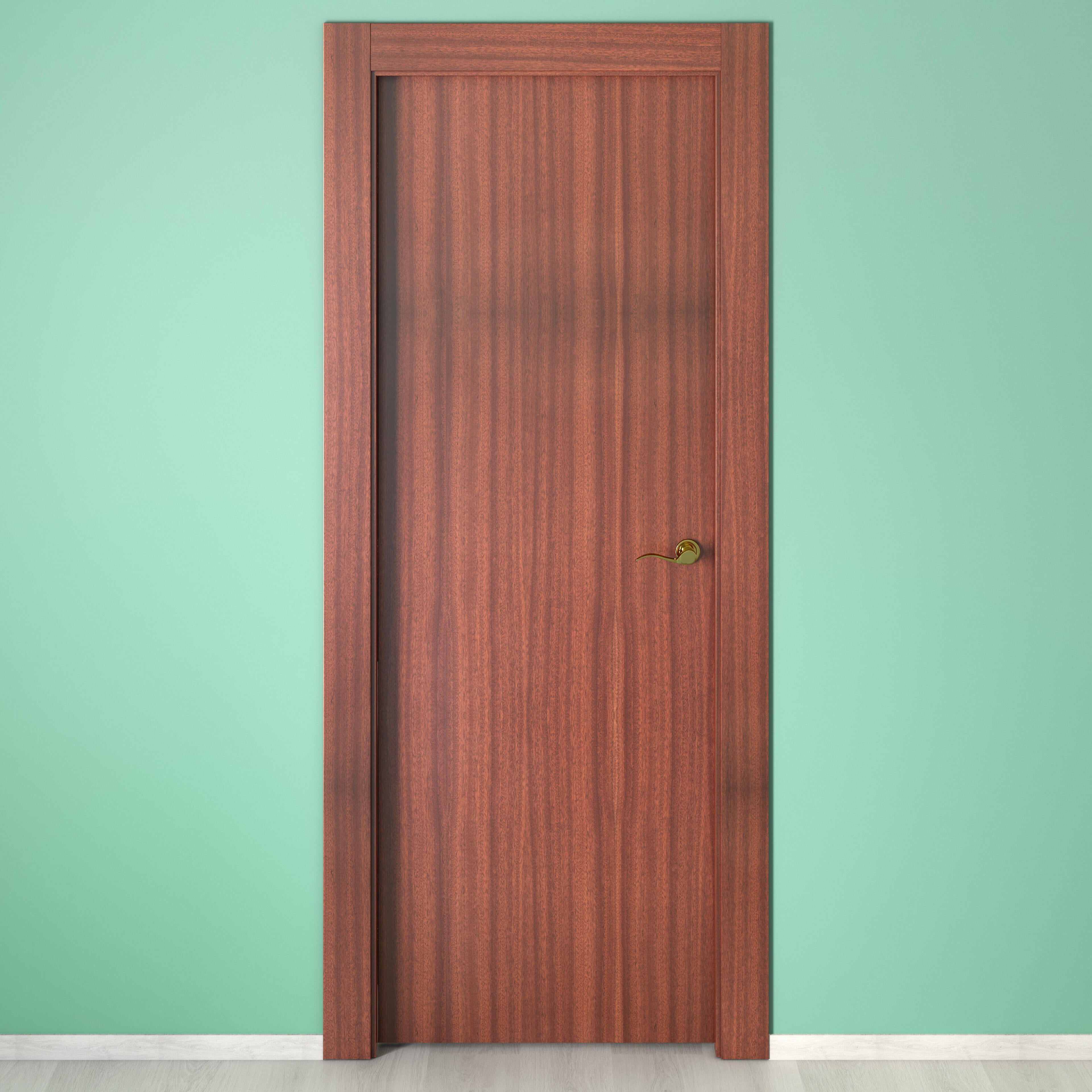 Puerta de interior abatible ciega hueca impresa Basic Mallorca sapelly apertura izquierda cerco de 7x2 anchura 82.5cm - 5