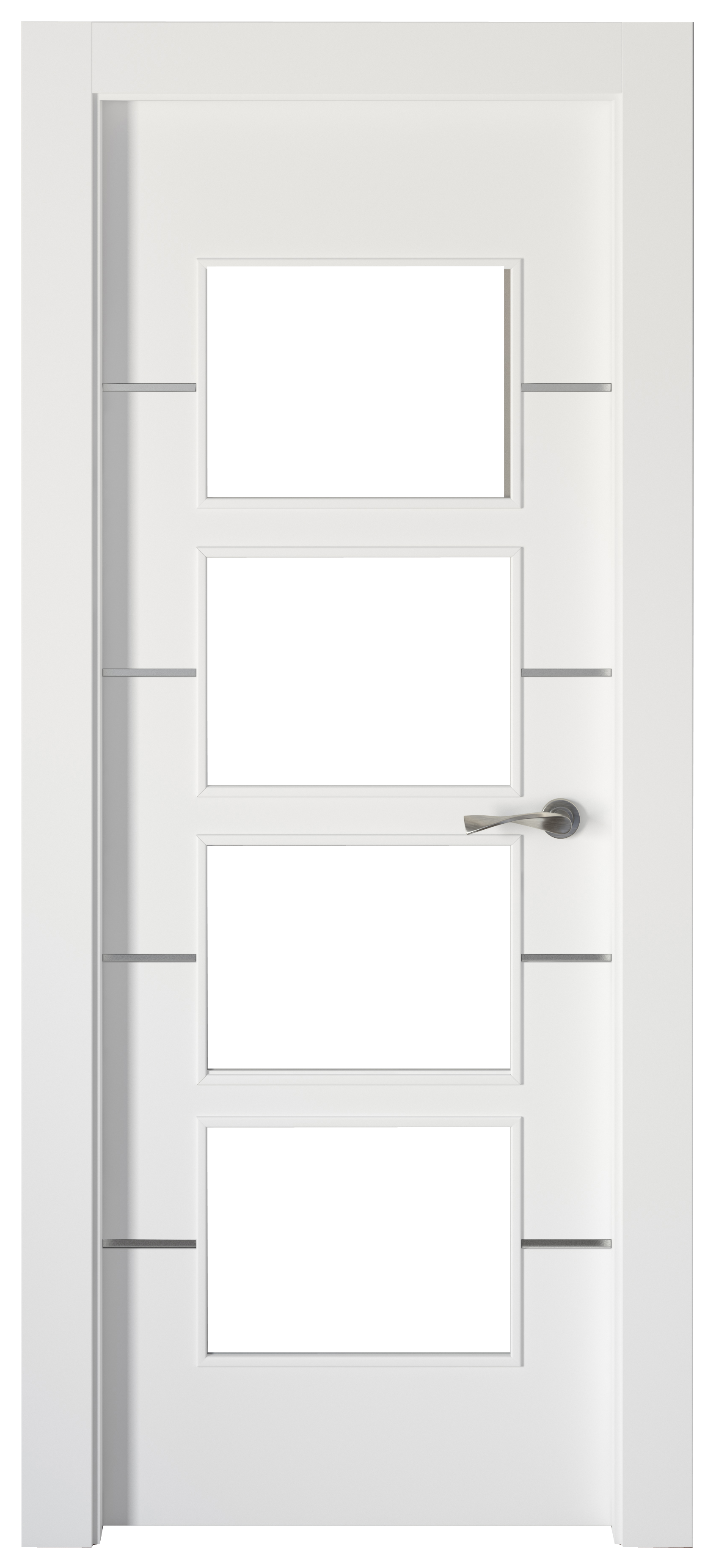 Puerta interior abatible paris blanco premium apertura izda con cristal 72.5cm