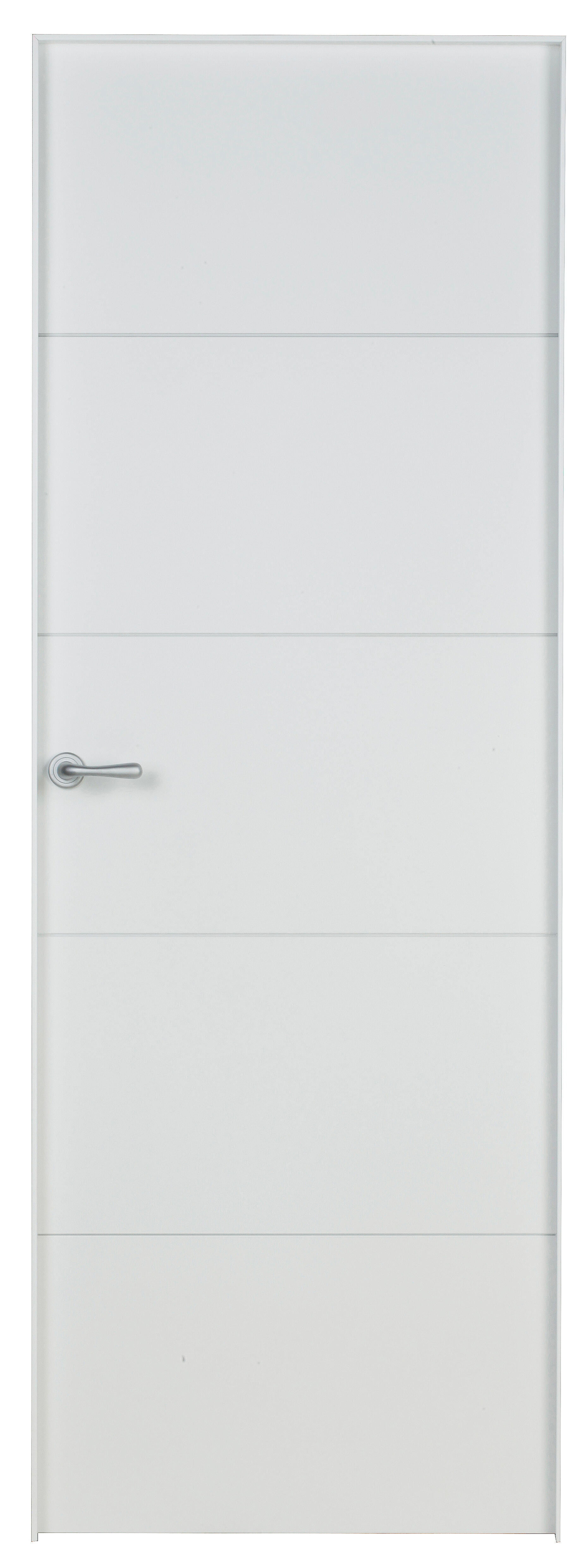 Puerta de interior abatible ciega maciza lacada Line Lucerna blanco apertura derecha cerco de 7x3 anchura 92.5cm - 3