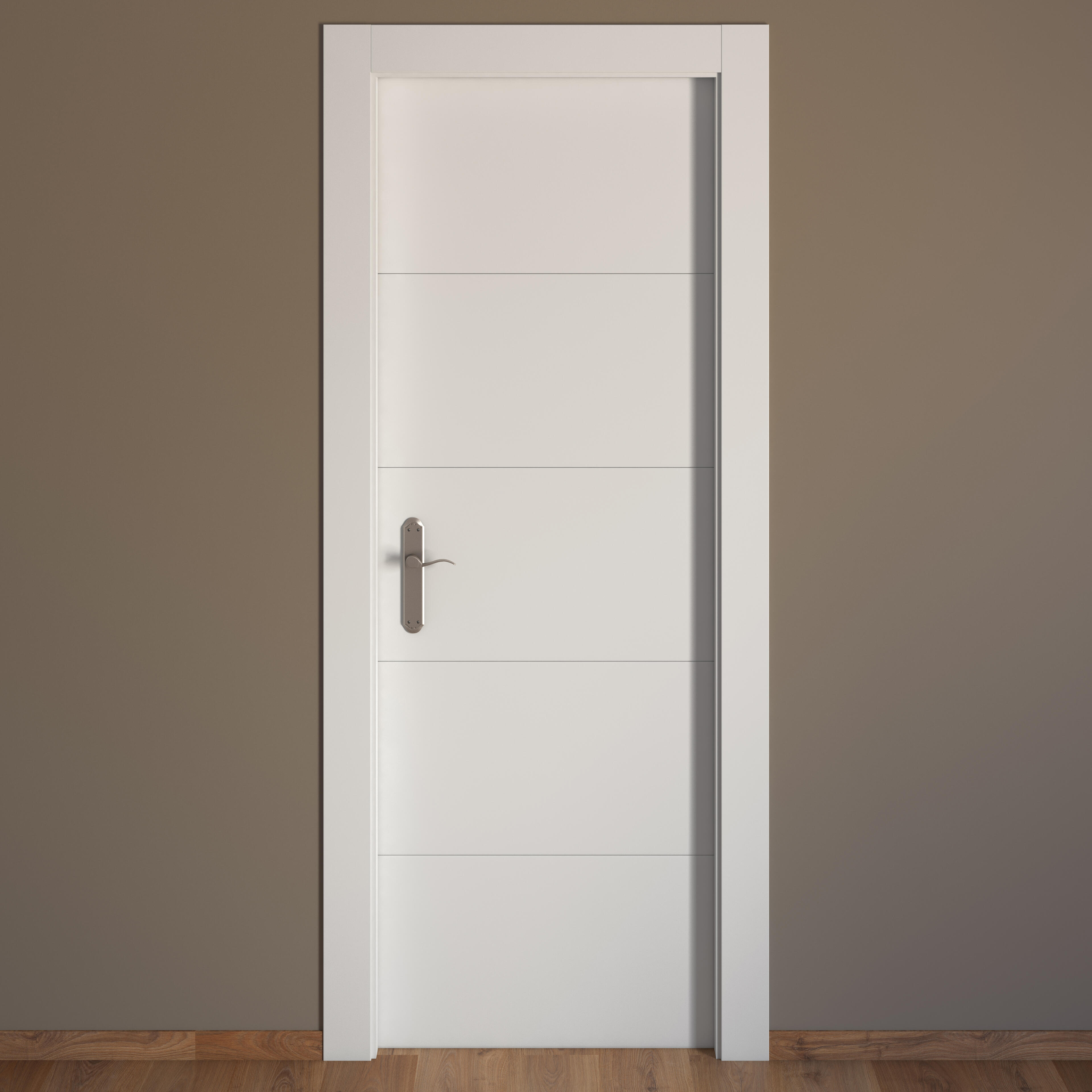 Puerta de interior abatible ciega maciza lacada Line Lucerna blanco apertura derecha cerco de 7x3 anchura 92.5cm - 7