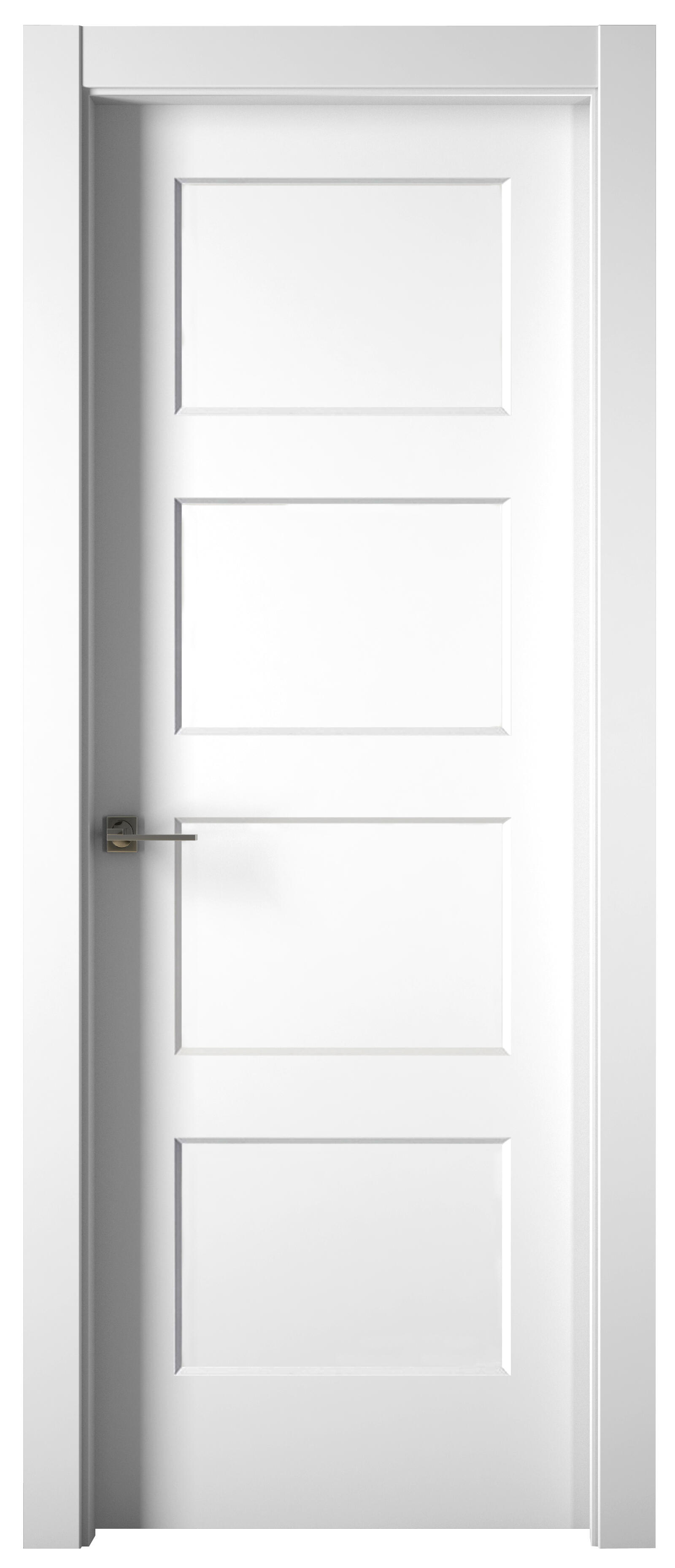 Puerta de interior abatible doble vidriera con fijo con cristal incluido estructura maciza acabado lacado serie premium bosco blanco apertura derecha cerco de 70 x 30 anchura 115 cm