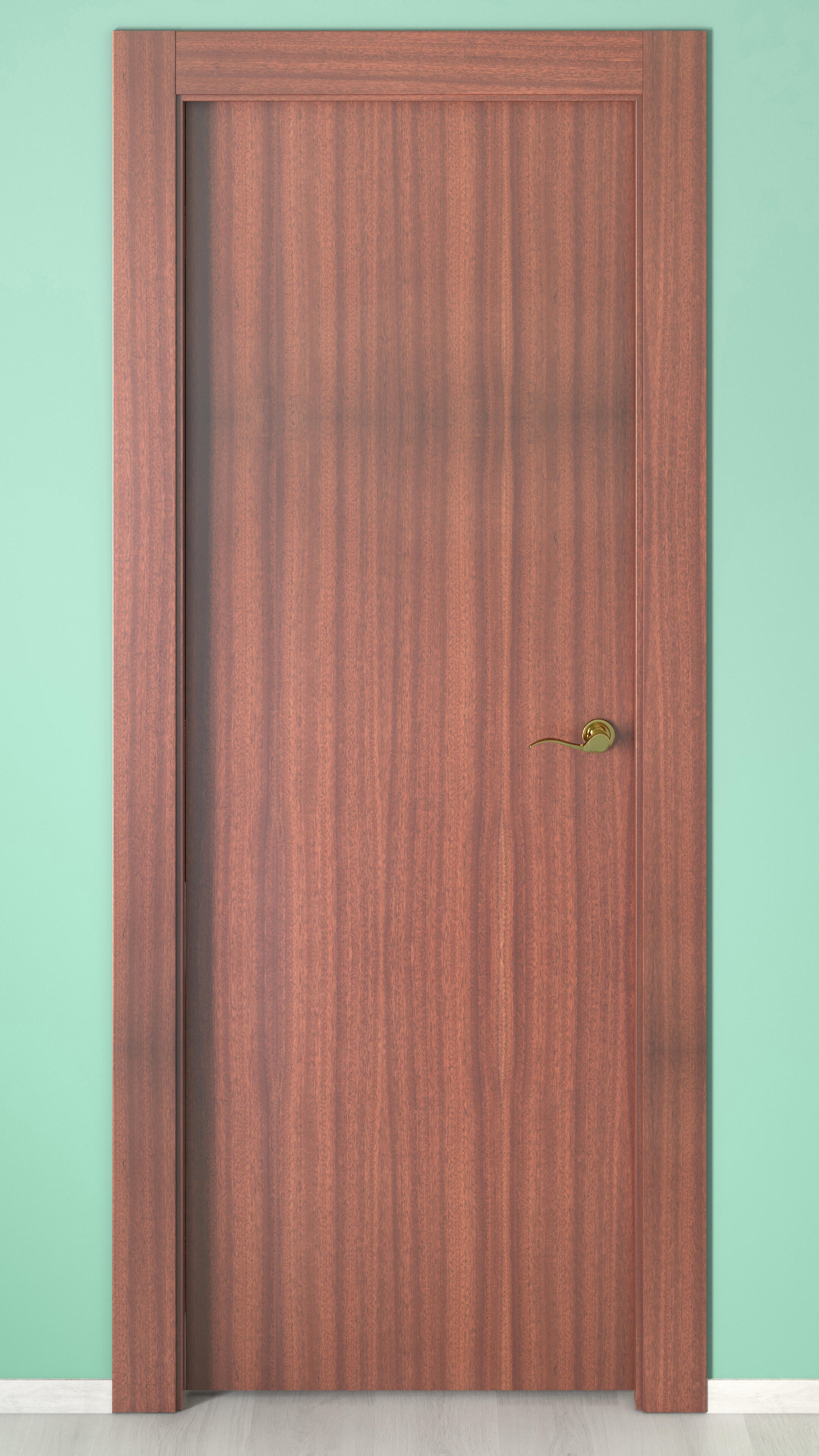 Puerta de interior abatible ciega hueca impresa Basic Mallorca sapelly apertura izquierda cerco de 7x2 anchura 62.5cm - 4
