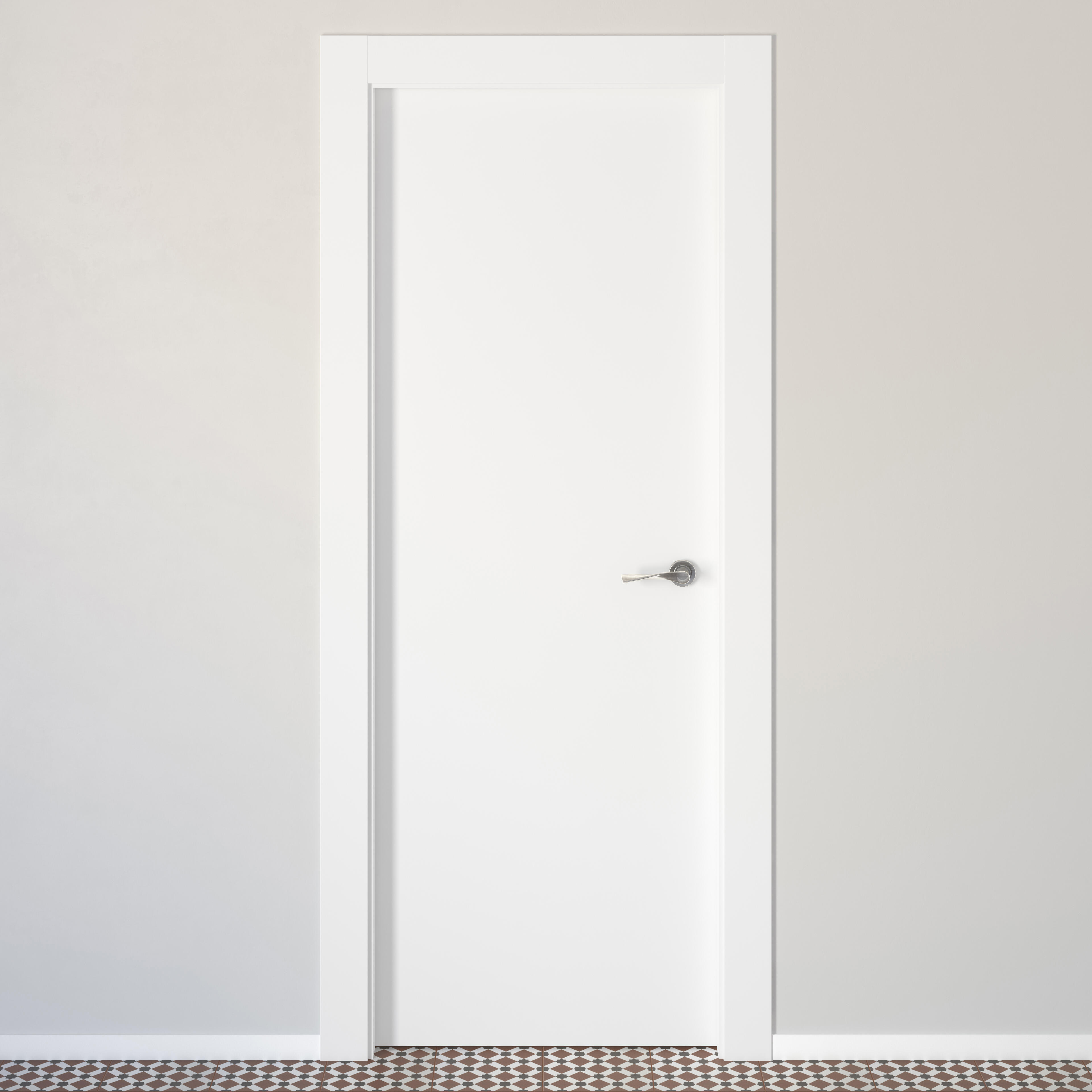 Puerta de interior abatible ciega hueca lacada Aero Lyon blanco apertura izquierda cerco de 7x3 anchura 72.5cm - 6