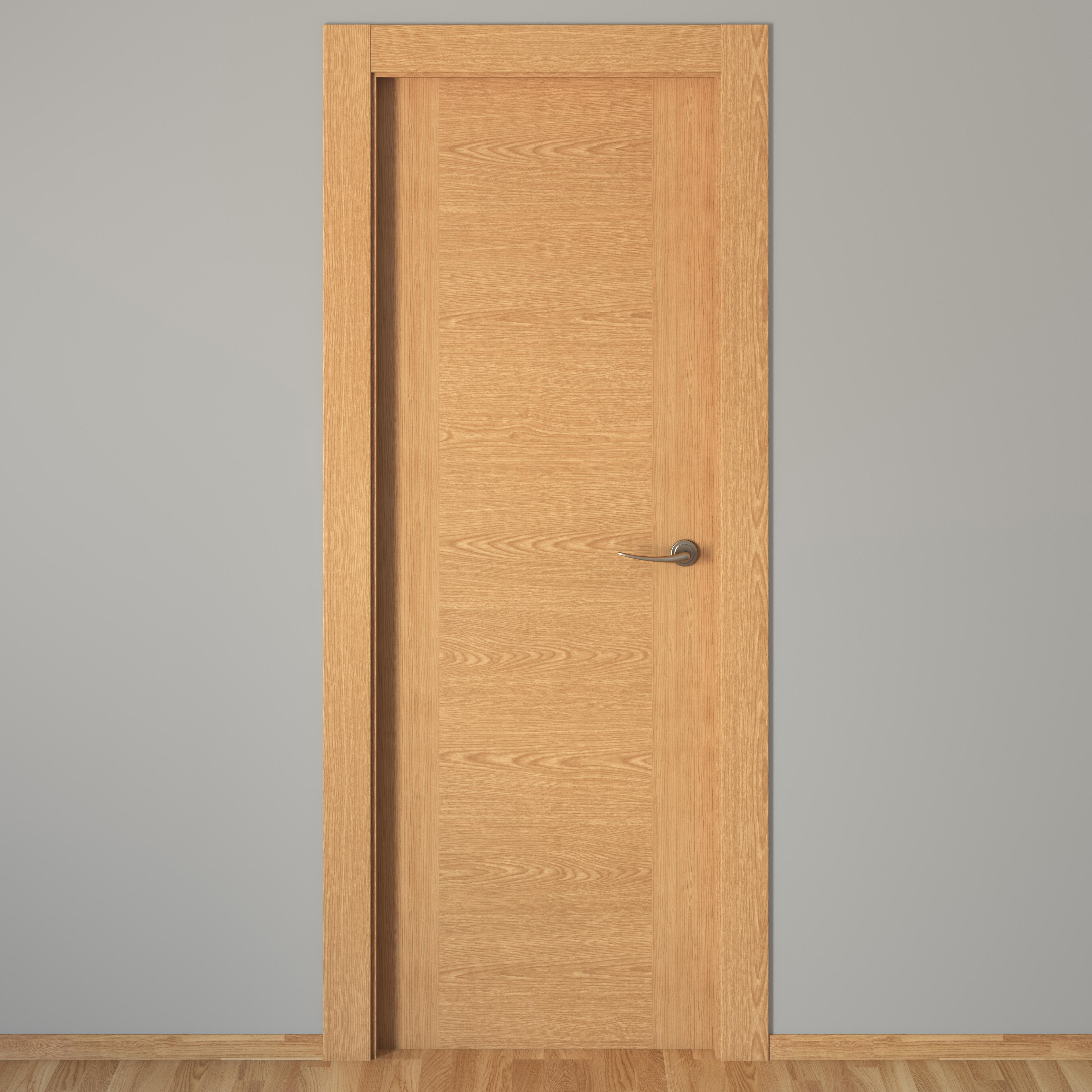 Puerta de interior abatible ciega hueca impresa Basic Canarias roble apertura izquierda cerco de 7x3 anchura 82.5cm - 4