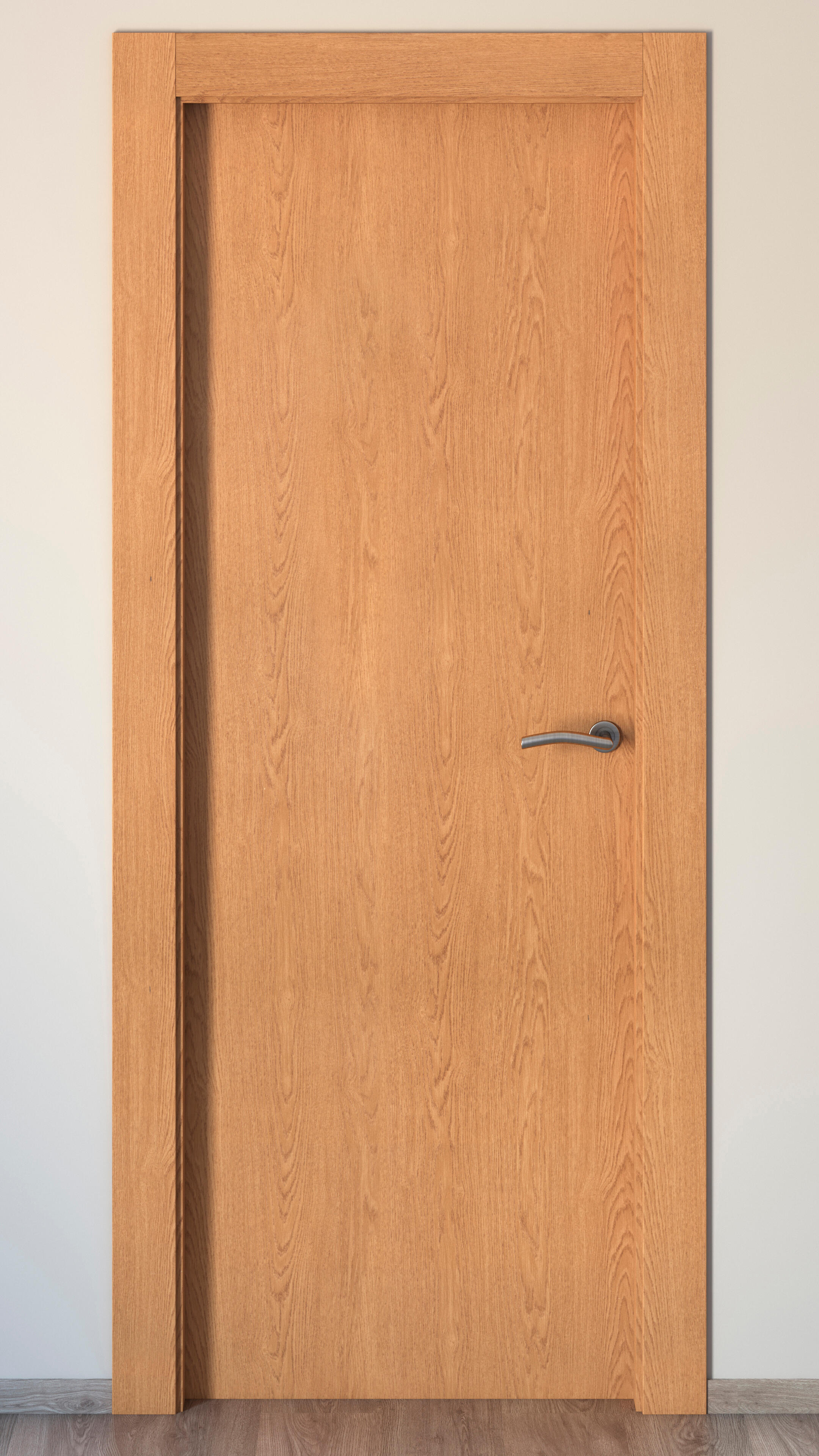 Puerta de interior abatible ciega hueca impresa Basic Mallorca roble apertura izquierda cerco de 7x2 anchura 62.5cm - 4