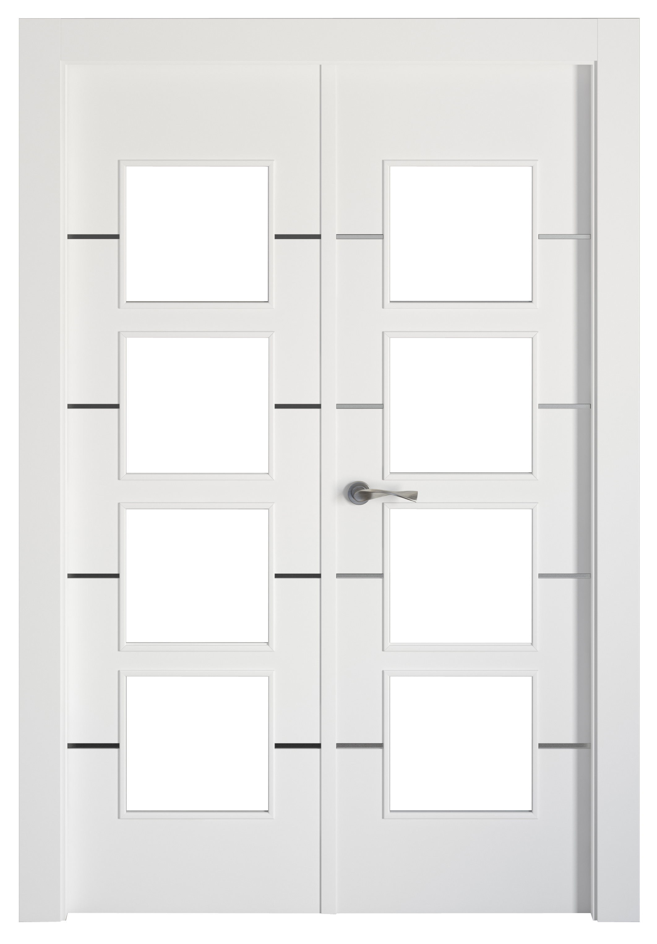 Puerta interior abatible paris blanco premium apertura derecha con cristal 105cm