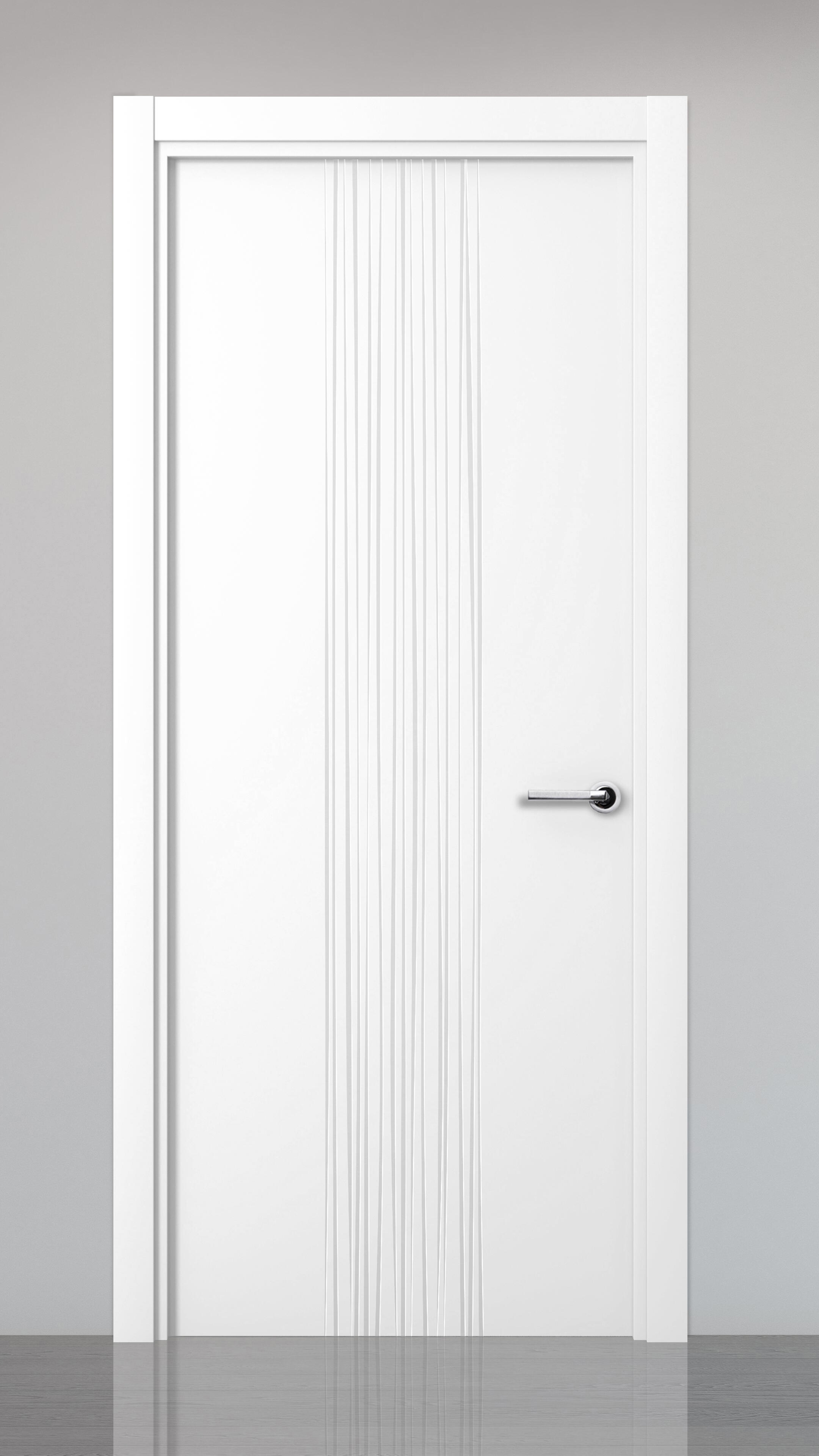 Puerta de interior abatible ciega maciza lacada Premium Quevedo blanco apertura derecha cerco de 7x3 anchura 82.5cm - 5