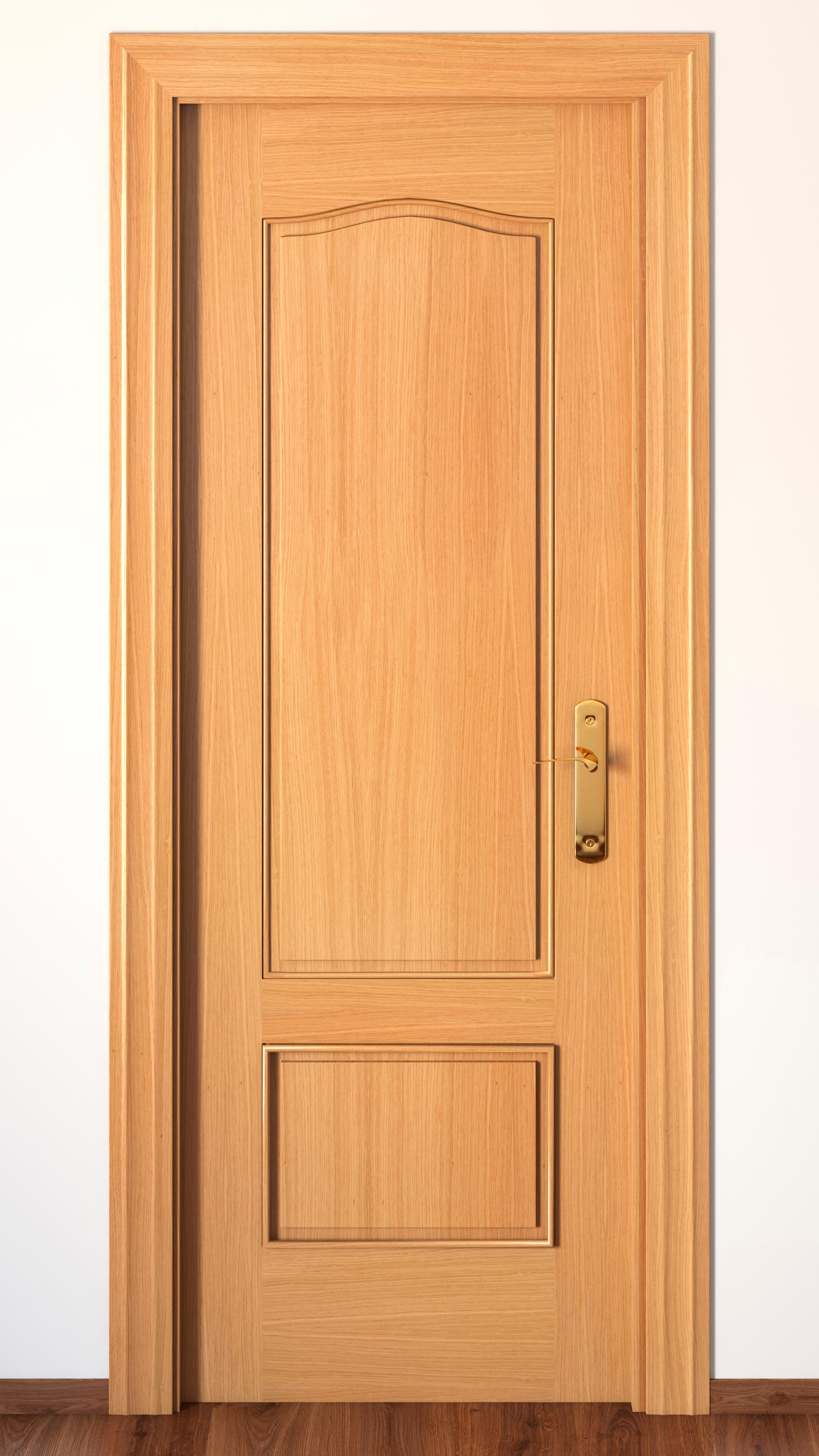 Puerta de interior abatible ciega maciza barnizada Line Plus Roma roble apertura izquierda cerco de 7x3 anchura 72.5cm - 7