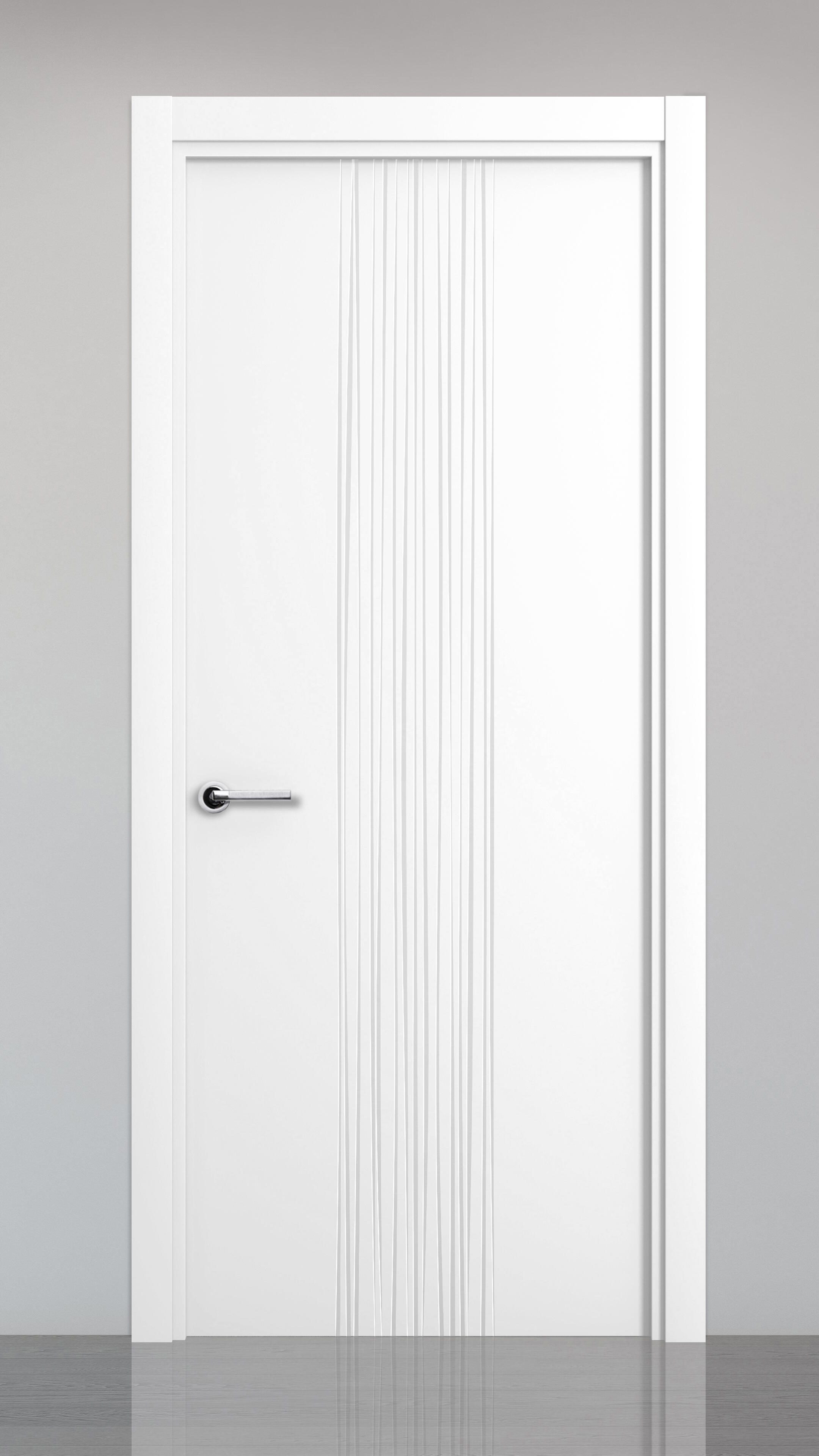 Puerta de interior abatible ciega maciza lacada Premium Quevedo blanco apertura izquierda cerco de 7x3 anchura 82.5cm - 5