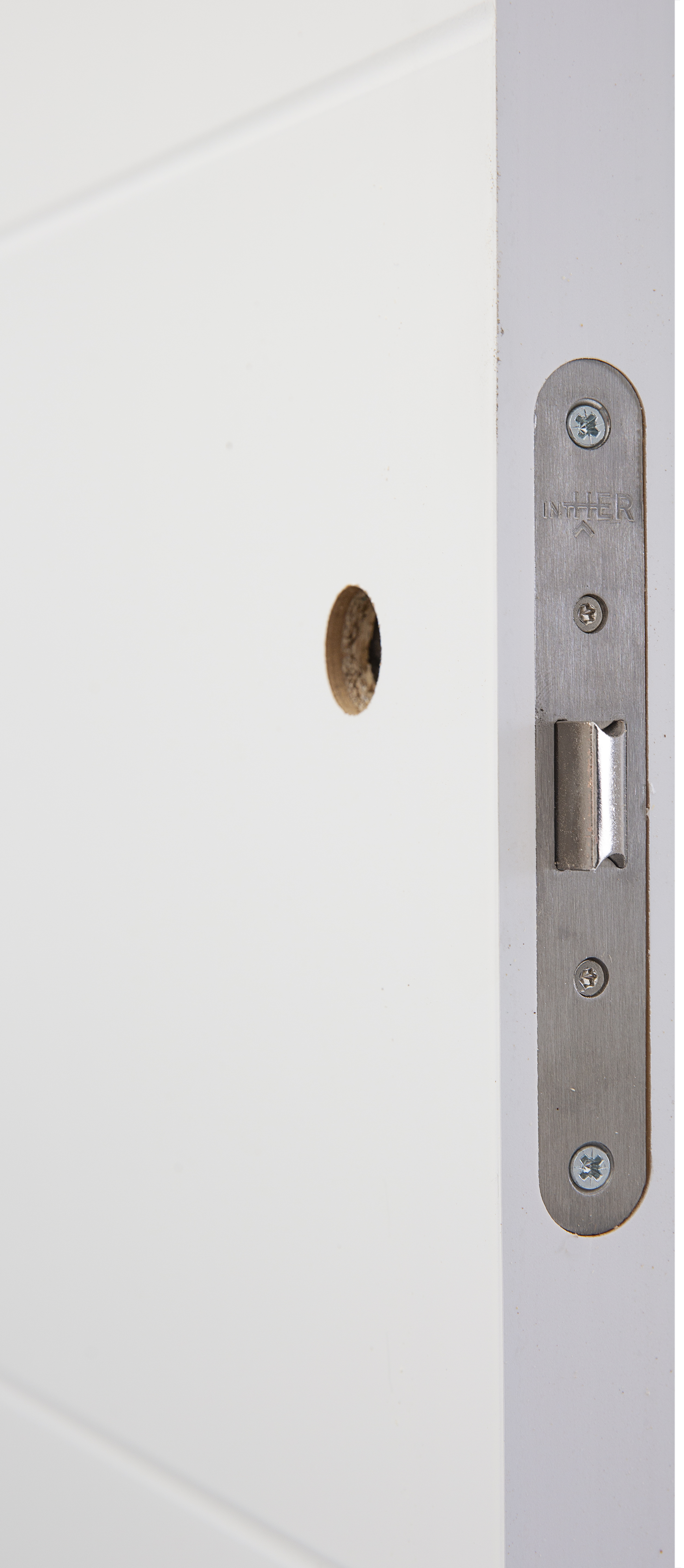 Puerta de interior abatible ciega maciza lacada Pro Vilna blanco apertura derecha cerco de 7x2 anchura 62.5cm - 6