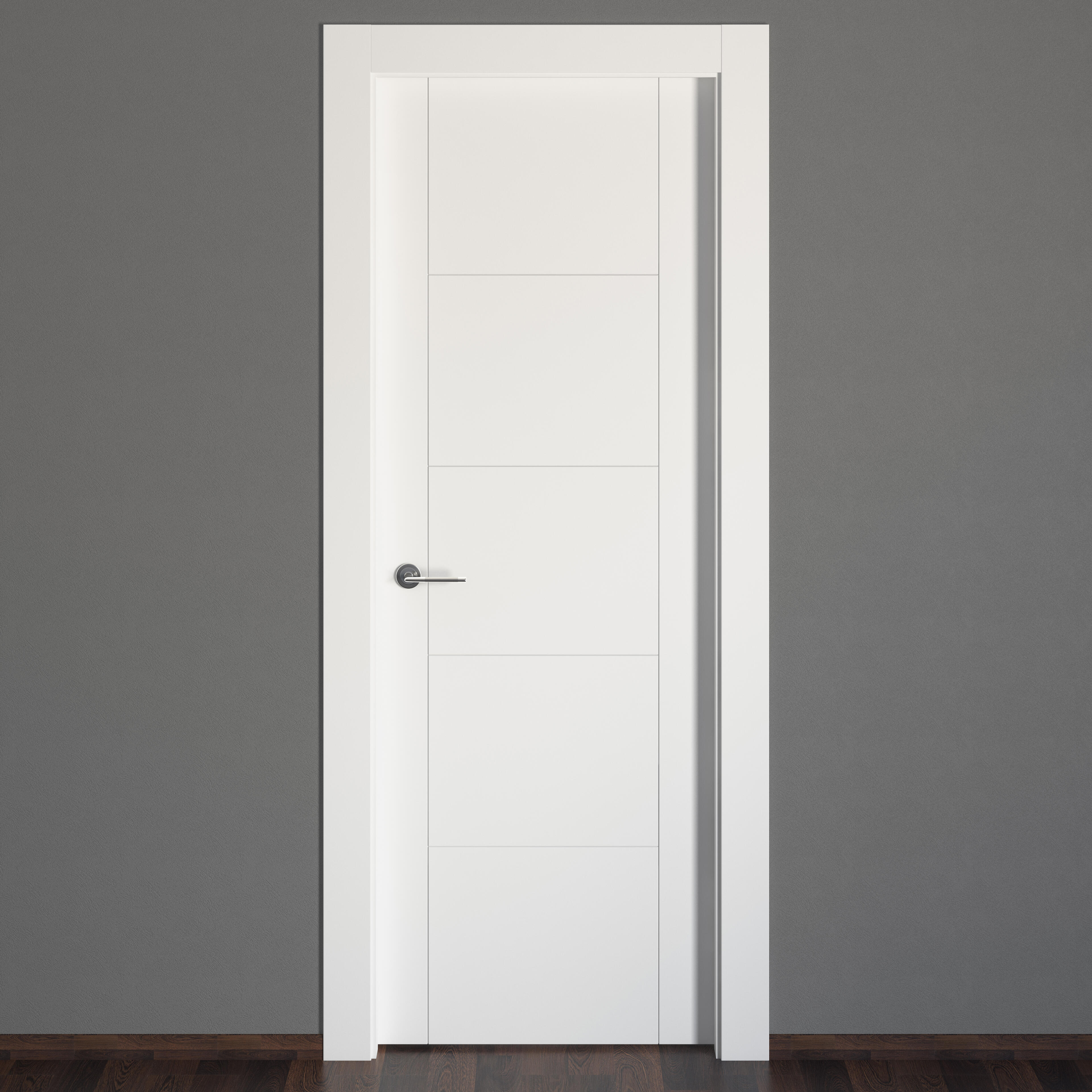 Puerta de interior abatible ciega maciza lacada Line Plus Noruega blanco apertura derecha cerco de 9x3 anchura 72.5cm - 5