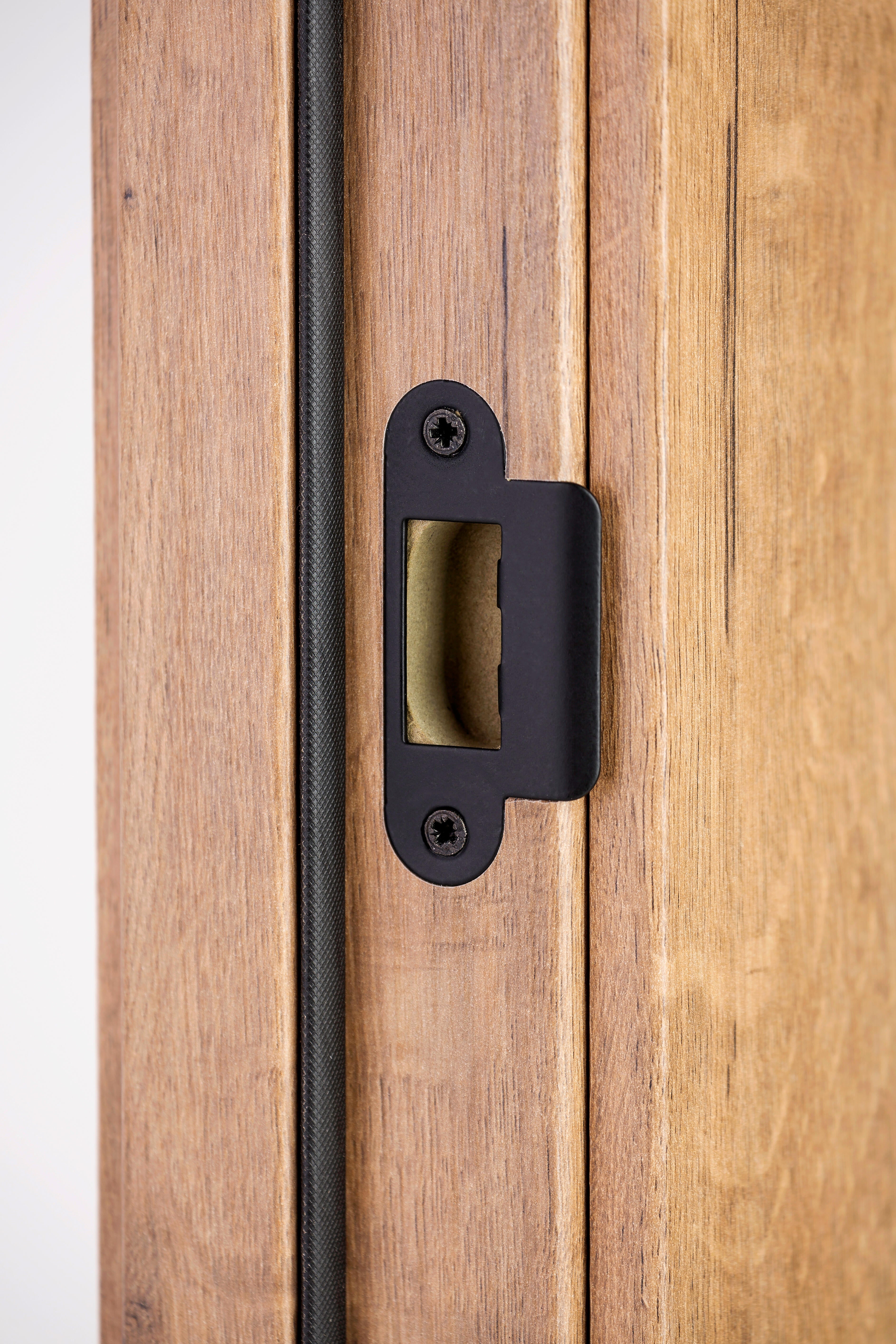 Puerta de interior abatible ciega maciza acabado laminado Line Plus Oslo Gold Roble apertura izquierda cerco de 7x3 anchura 82.5 cm - 9