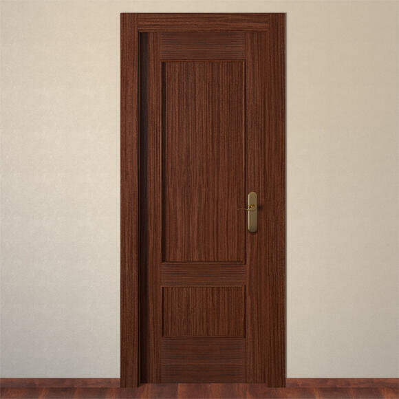 Puerta de interior abatible ciega maciza barnizada Line Plus Atenas sapelly apertura derecha cerco de 7x3 anchura 82.5cm - 6