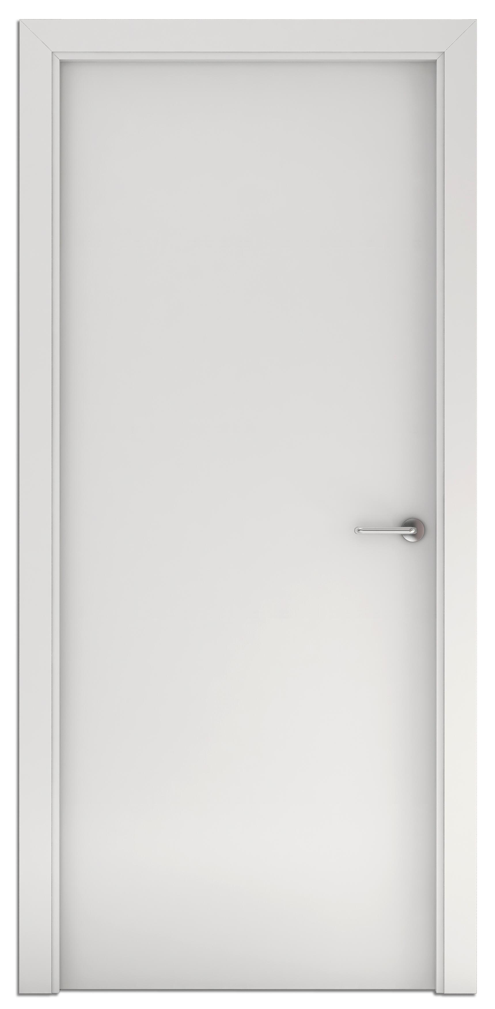 Puerta de interior abatible ciega estructura maciza acabado lacado serie pro mad blanco apertura izquierda cerco de 70 x 20 anchura 82.5 cm