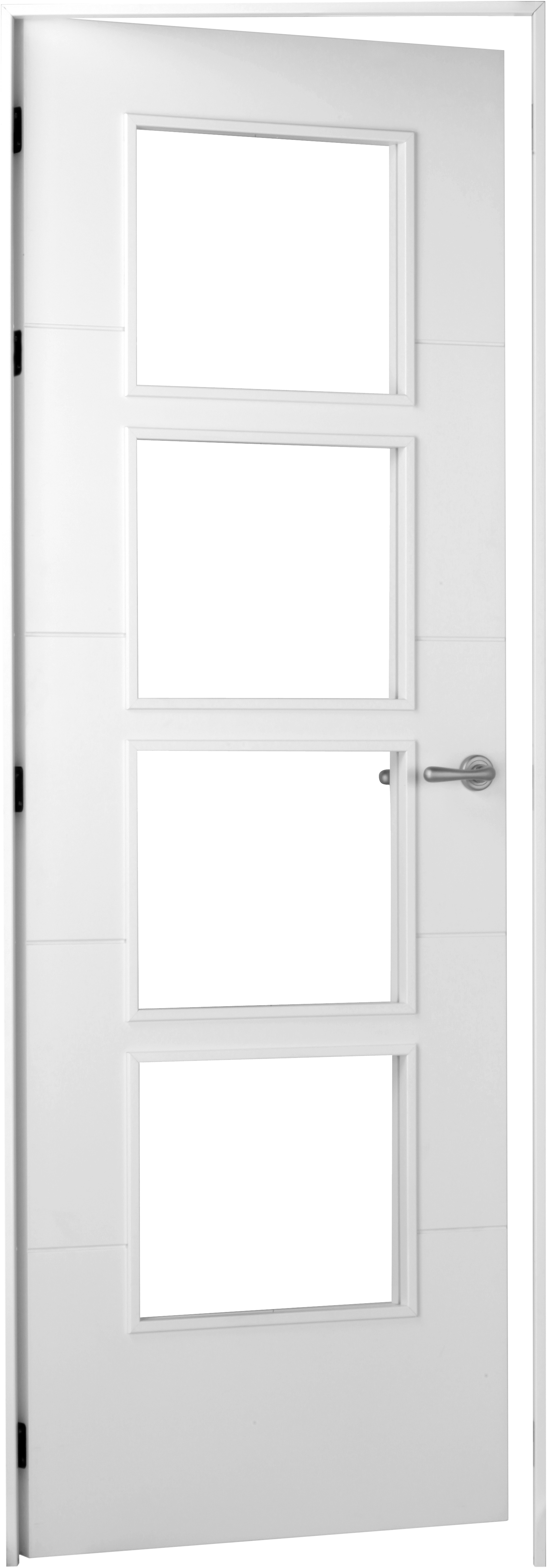 Puerta de interior abatible con cristal maciza lacada Line Plus Lucerna blanco apertura izquierda cerco de 11x3 anchura 72.5cm - 5
