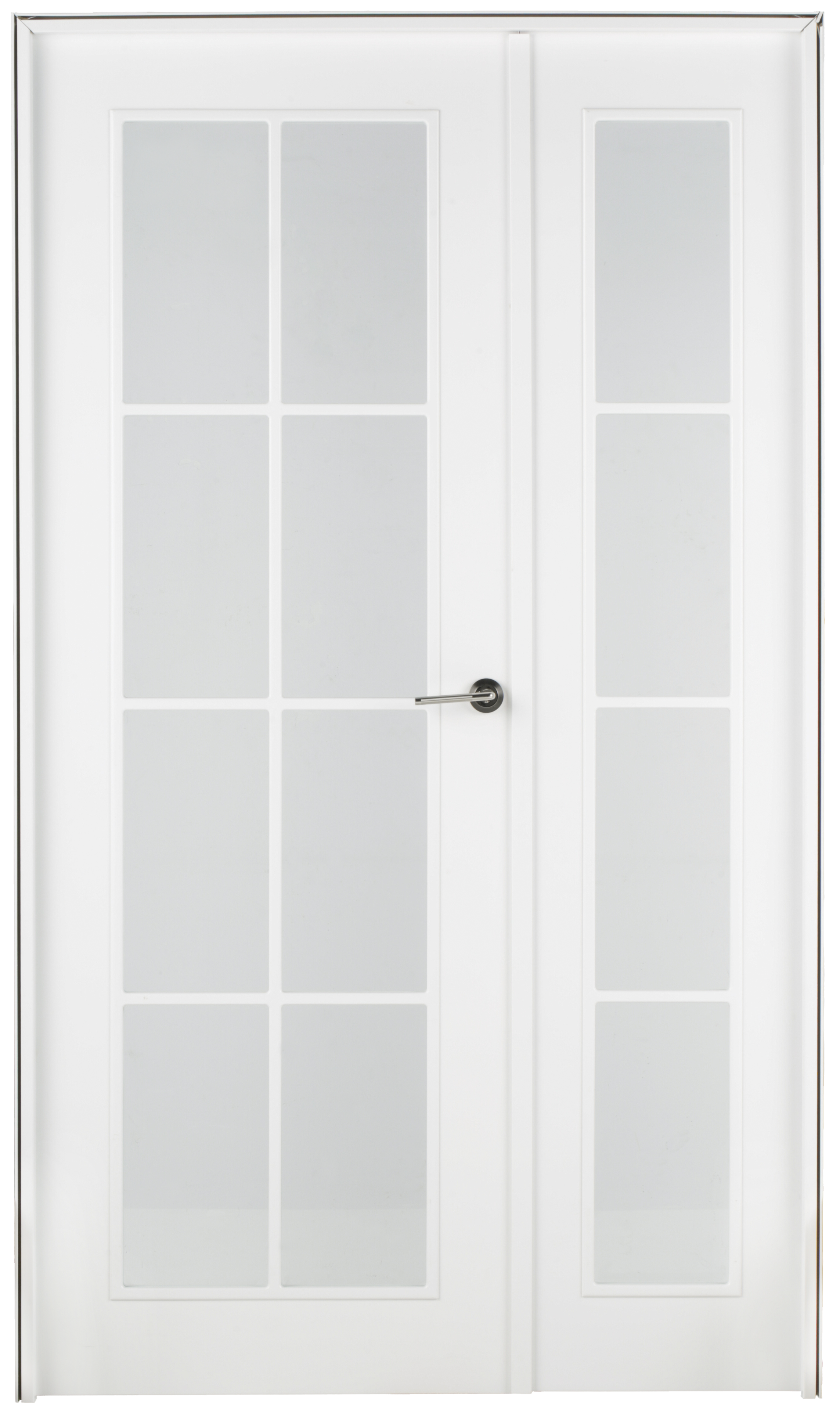 Puerta de interior abatible doble con cristal maciza lacada Line Plus Marsella blanco apertura izquierda cerco de 7x2 anchura 125cm - 4