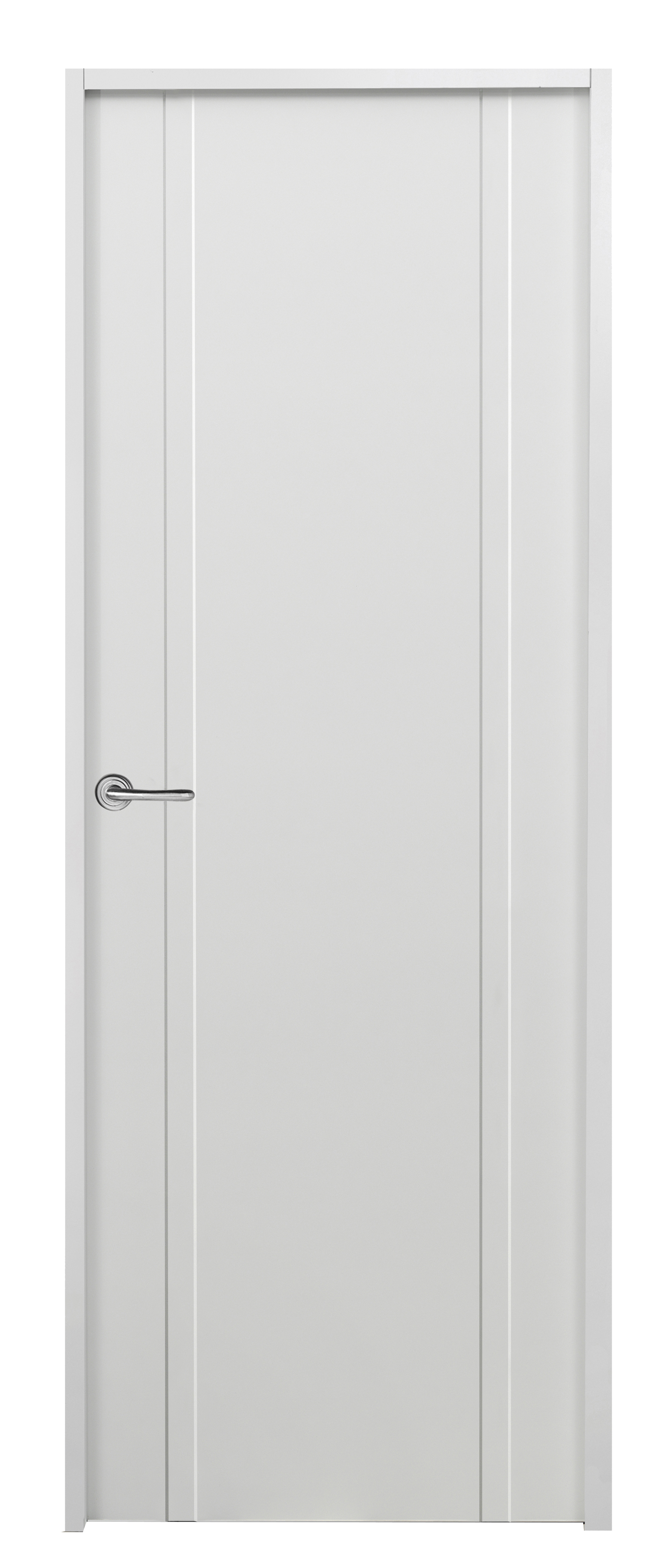 Puerta de interior abatible ciega maciza lacada line plus turquía blanco apertura derecha cerco de 7x2 anchura 62.5cm