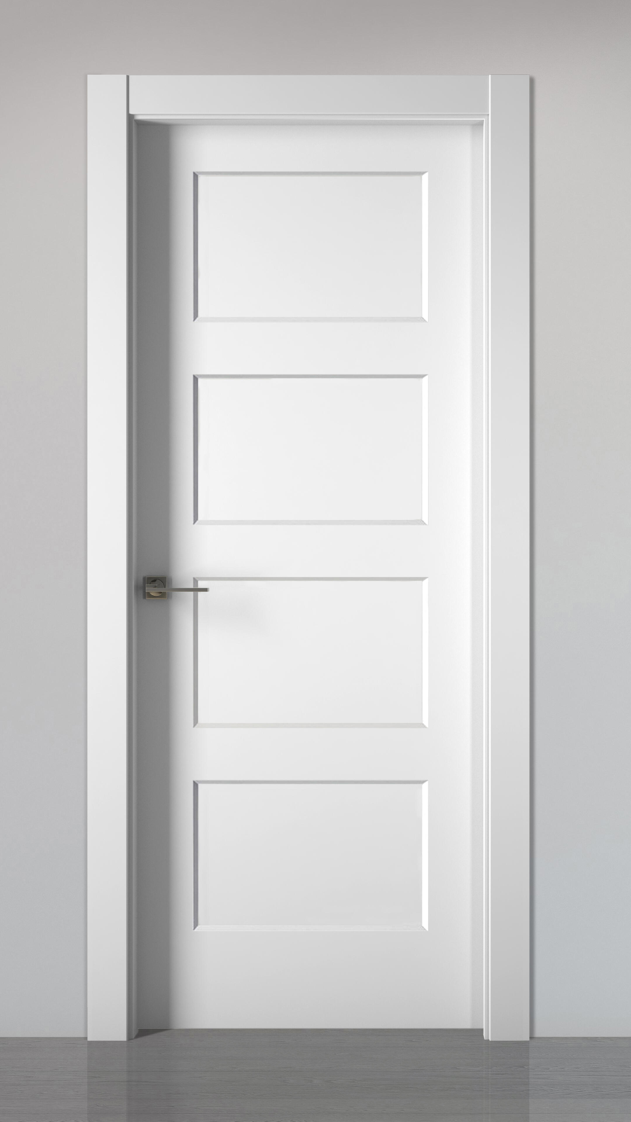 Puerta de interior abatible ciega estructura maciza acabado lacado serie premium bosco blanco apertura derecha cerco de 70 x 30 anchura 72.5 cm