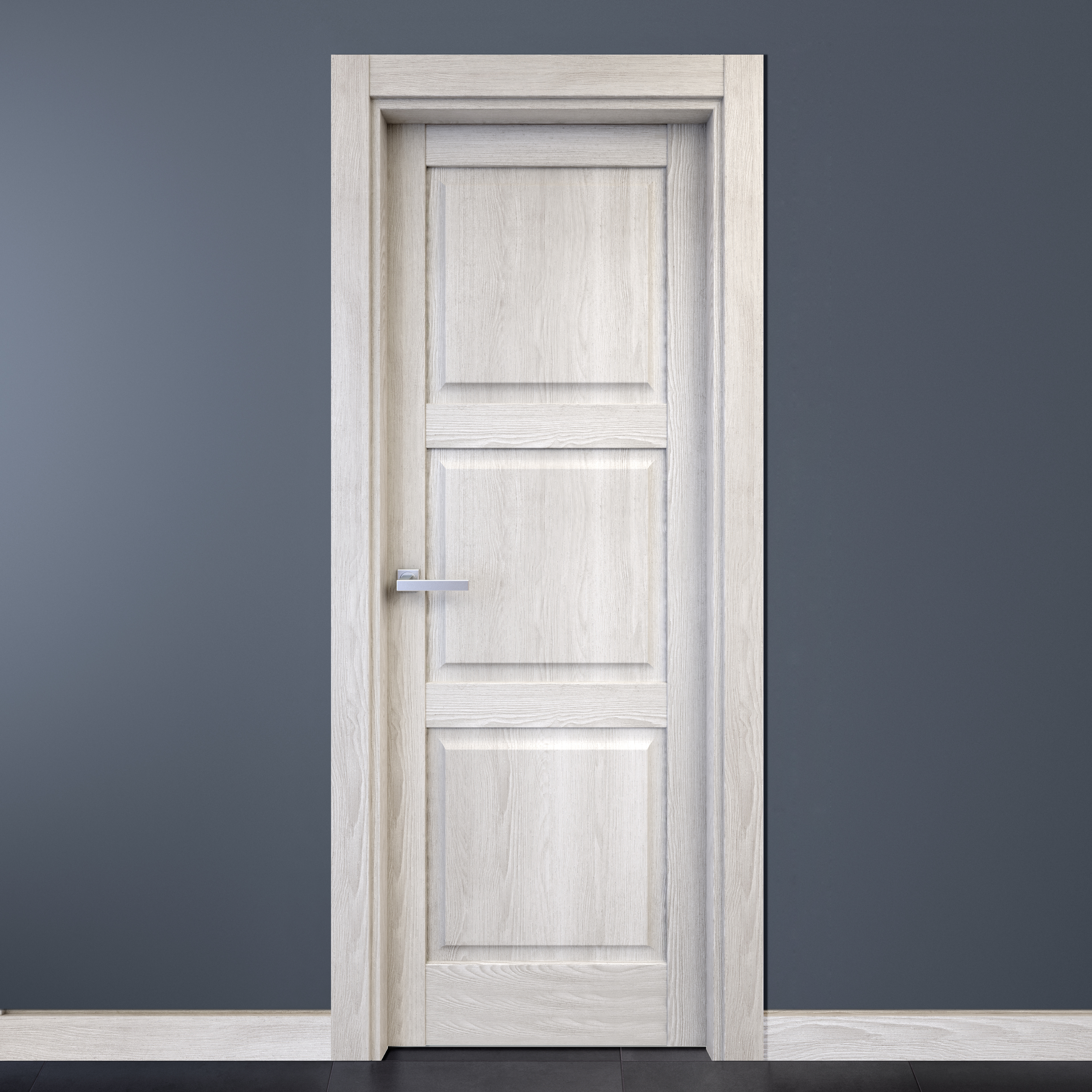 Puerta de interior abatible ciega maciza acabado laminado Line Plus Moscú Blanco apertura derecha cerco de 7x3 anchura 72.5 cm - 2