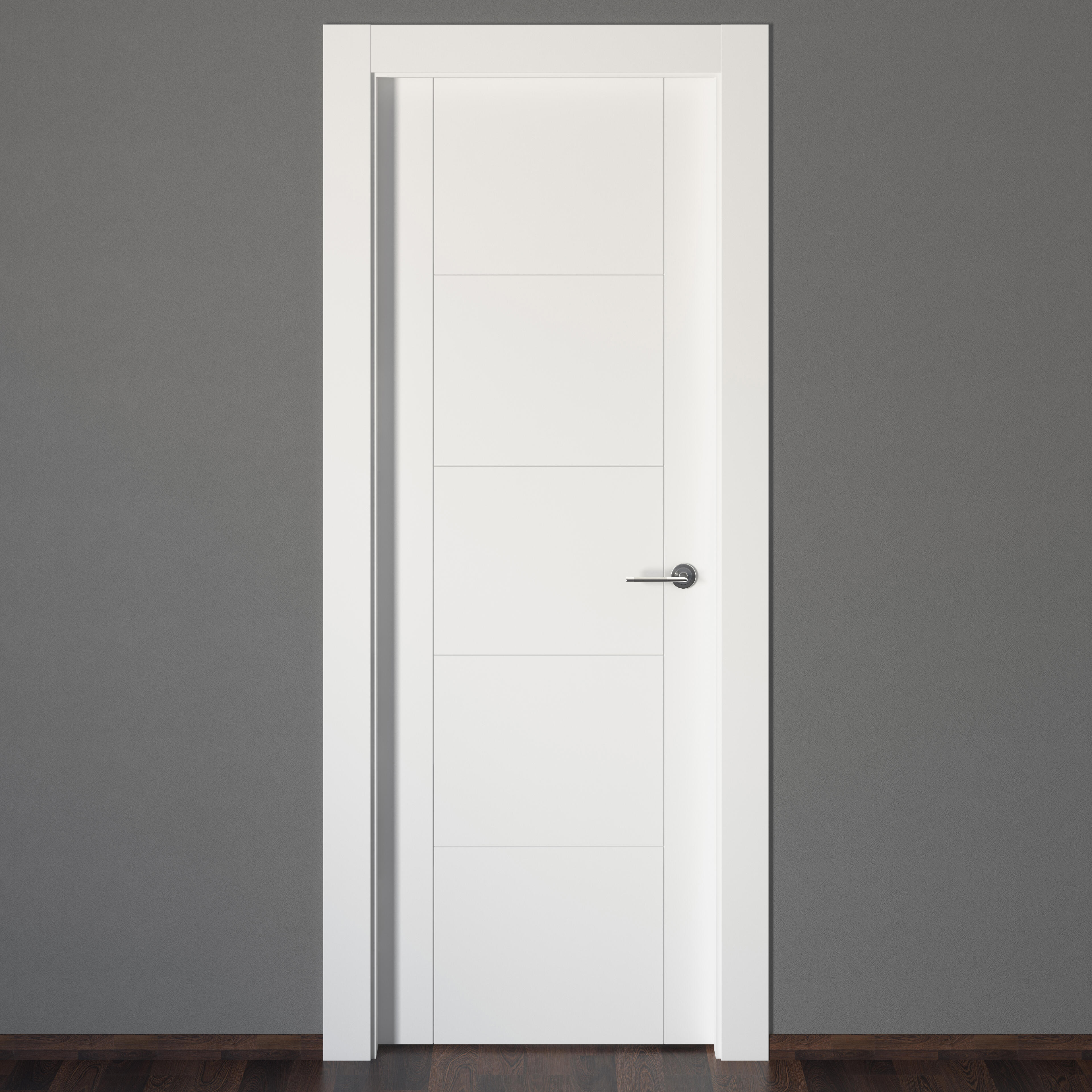 Puerta de interior abatible ciega maciza lacada Line Plus Noruega blanco apertura izquierda cerco de 9x3 anchura 72.5cm - 5