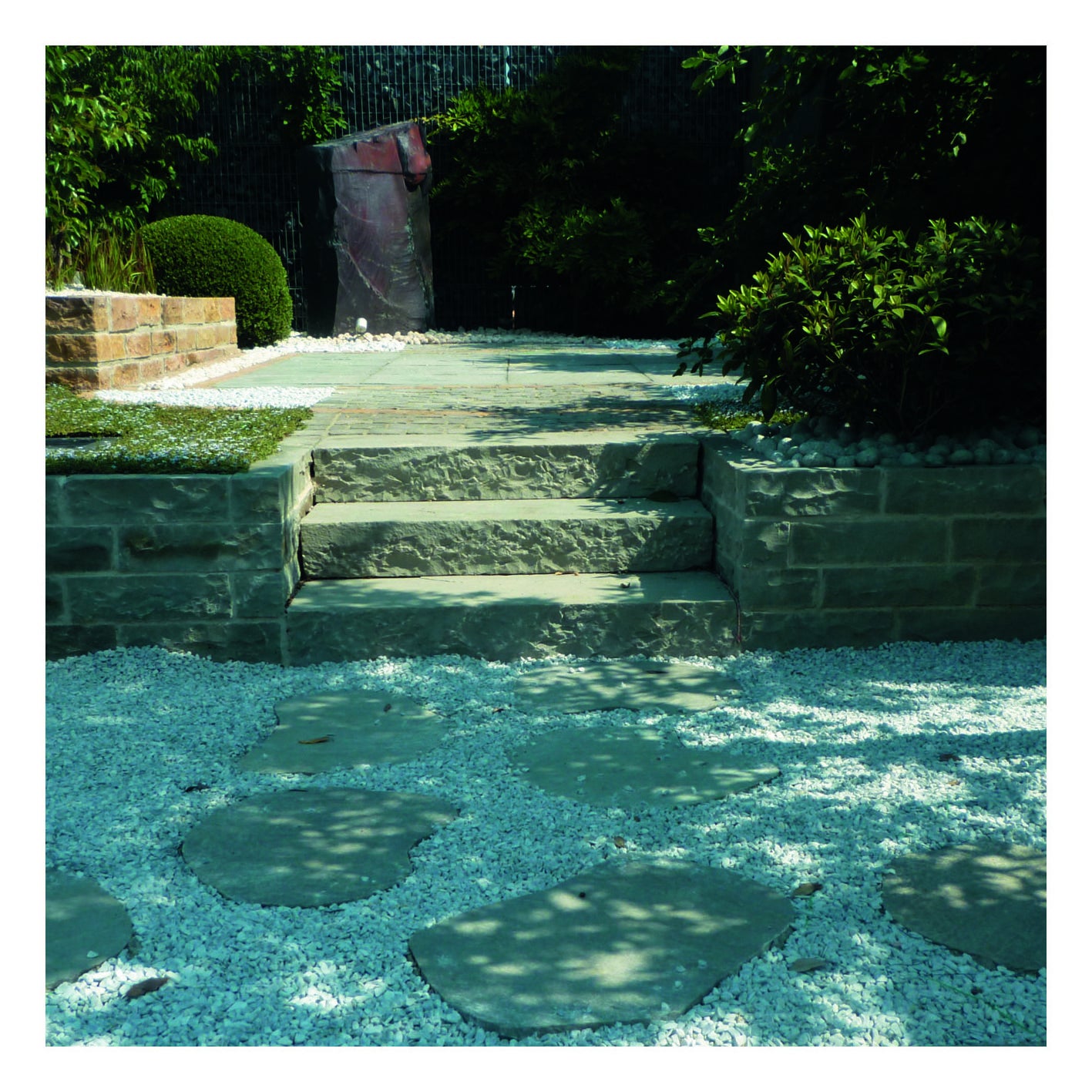 Passo giapponese in gres naturale grigio - 3