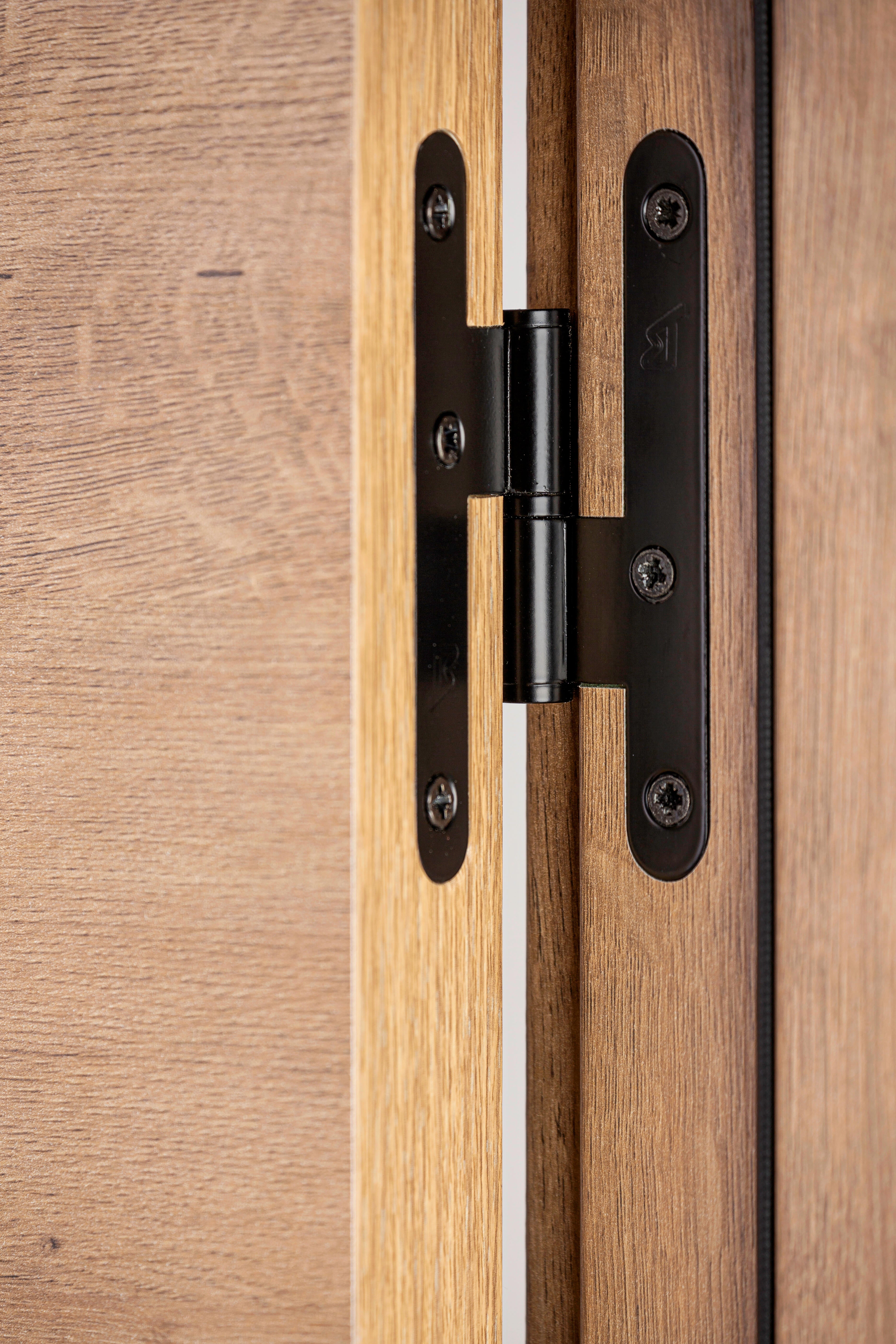 Puerta de interior abatible ciega maciza melamina Line Plus Berna Gold roble apertura derecha cerco de 9x3 anchura 82.5cm - 6