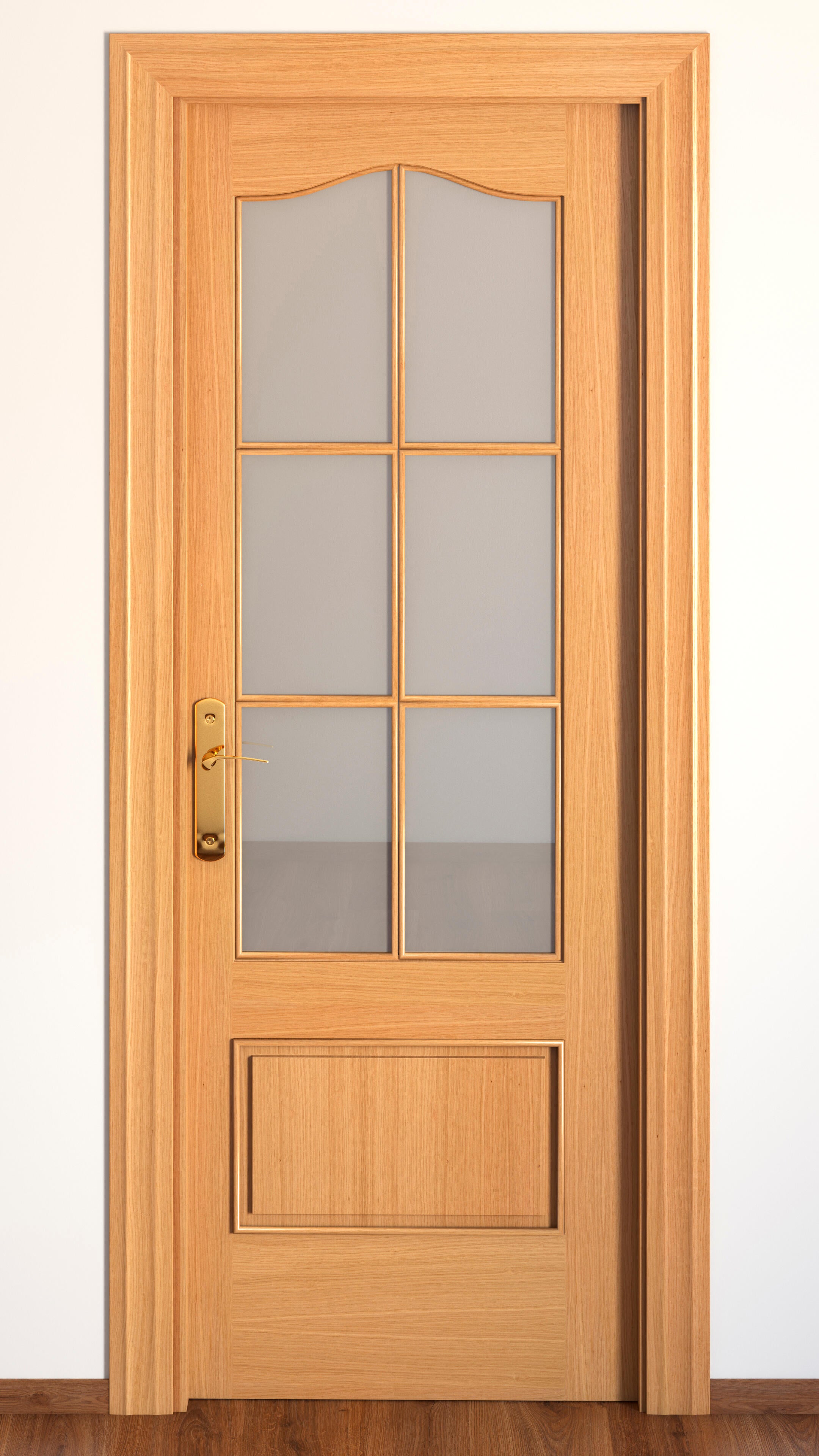 Puerta de interior abatible con cristal maciza barnizada Line Plus Roma roble apertura derecha cerco de 9x3 anchura 72.5cm - 8