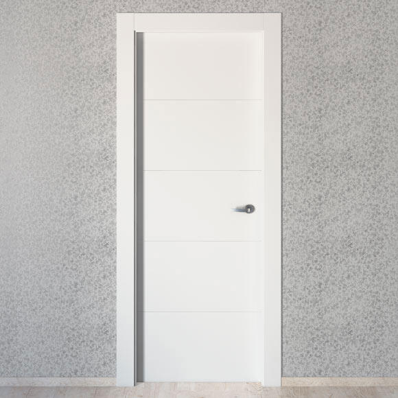 Puerta de interior abatible ciega maciza acabado lacado Line Plus Lucerna Blanco apertura izquierda cerco de 7x3 anchura 62.5 cm - 5