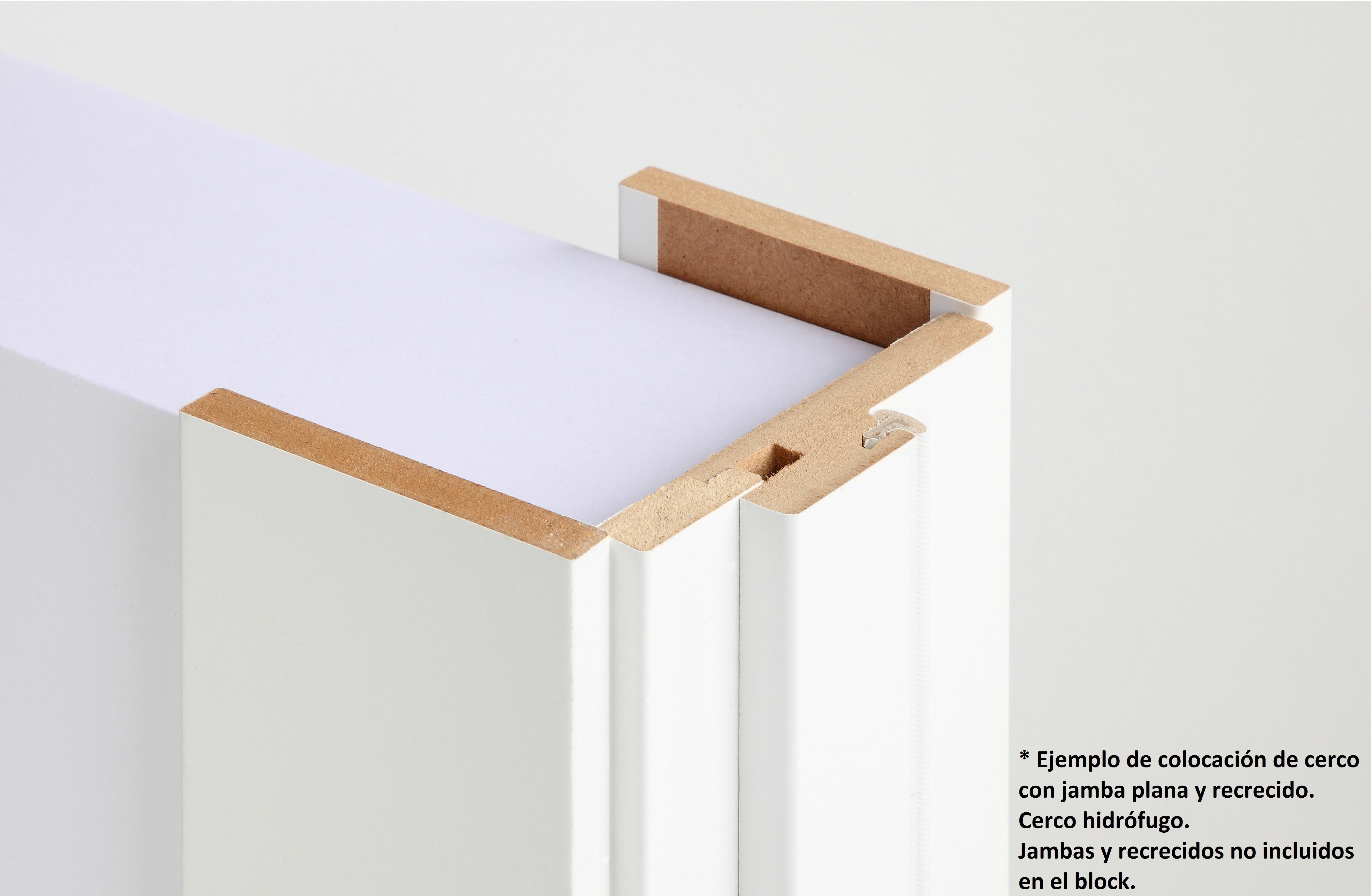 Puerta de interior abatible ciega maciza acabado lacado Line Plus Bari Blanco apertura izquierda cerco de 7x2 anchura 62.5 cm - 3