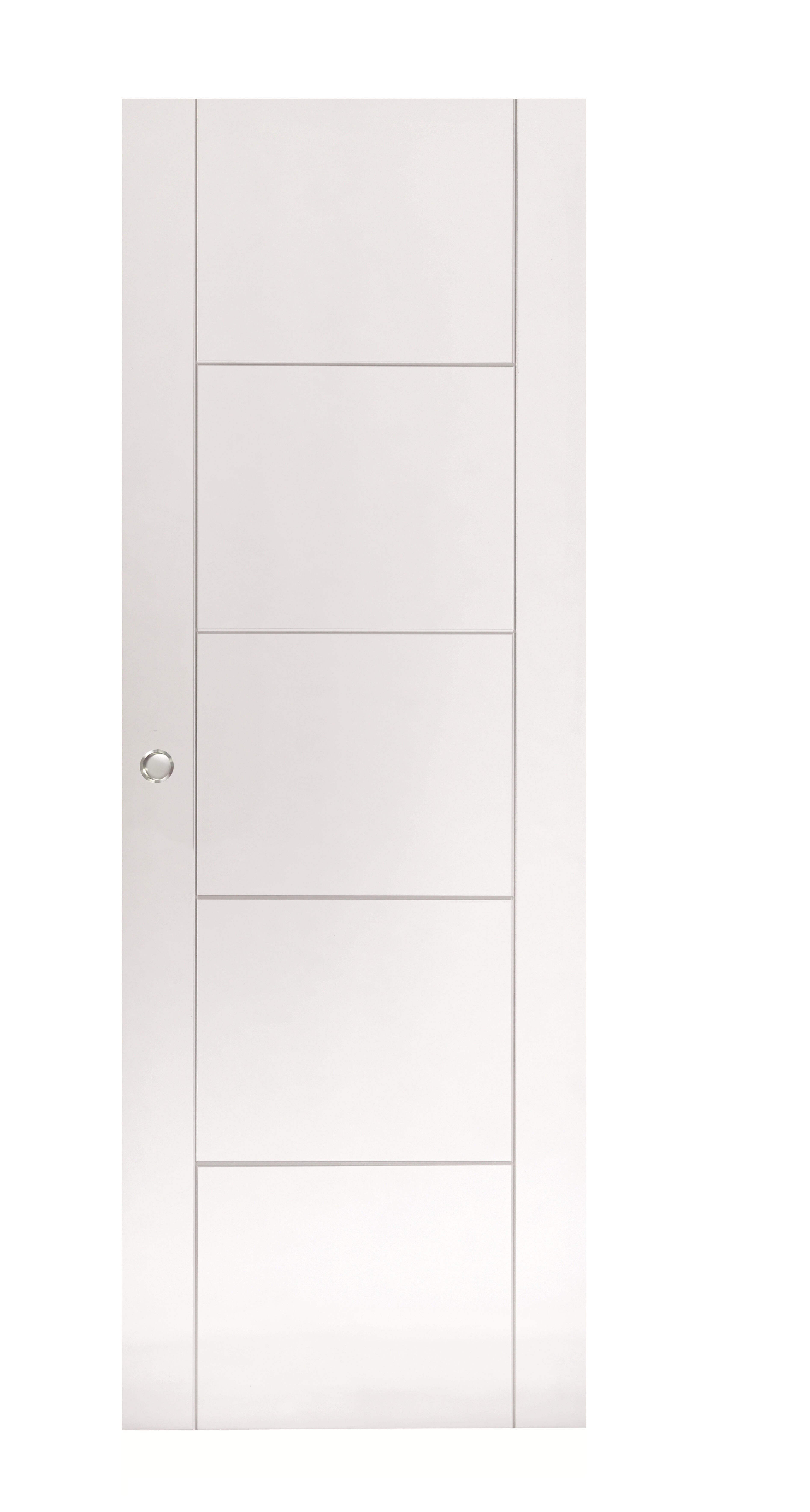 Puerta de interior corredera noruega blanco line plus uñero condena 62.5 cm