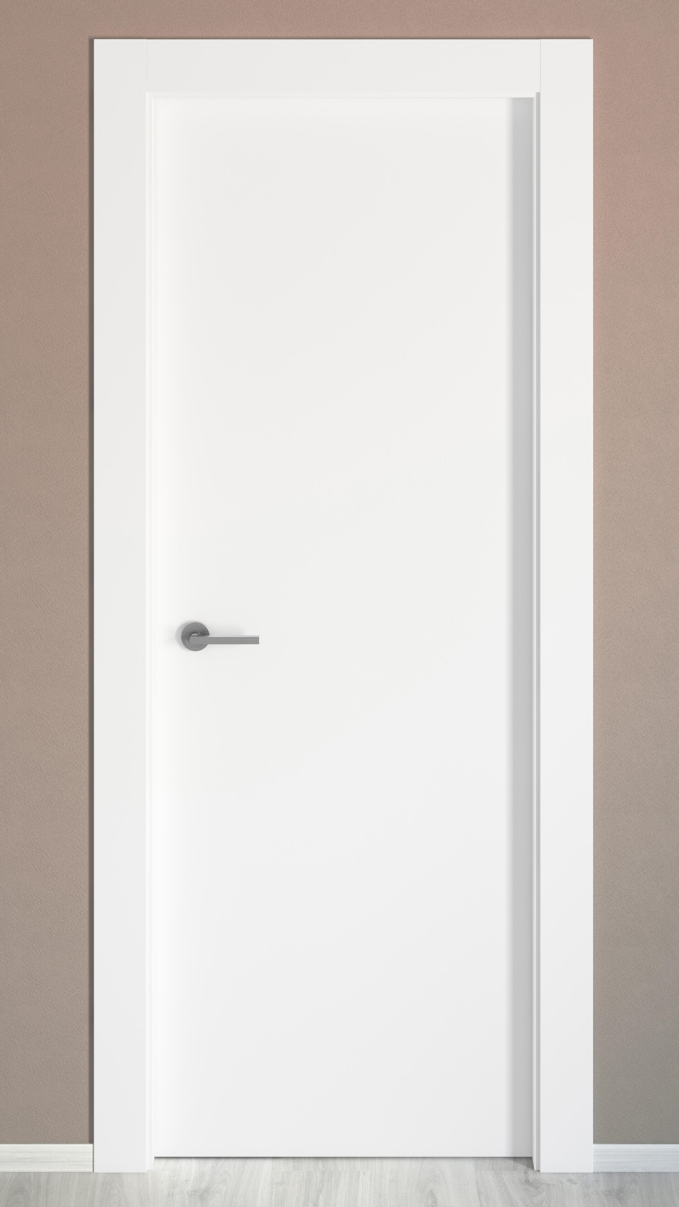 Puerta de interior abatible ciega maciza lacada Line Bari blanco apertura derecha cerco de 7x3 anchura 82.5cm - 2