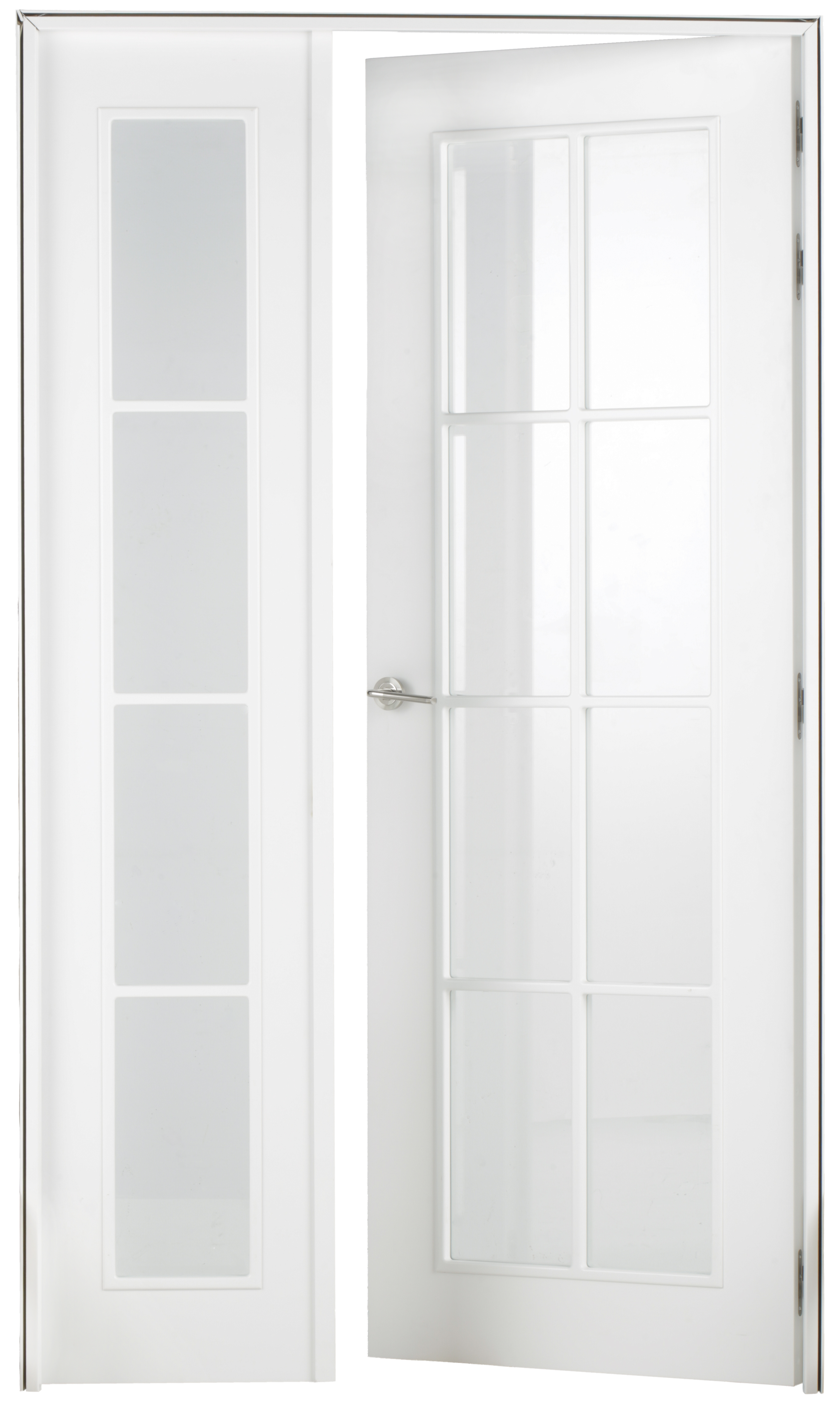 Puerta de interior abatible con fijo cristal maciza lacada Line Plus Marsella blanco apertura derecha cerco de 7x3 anchura 115cm - 6