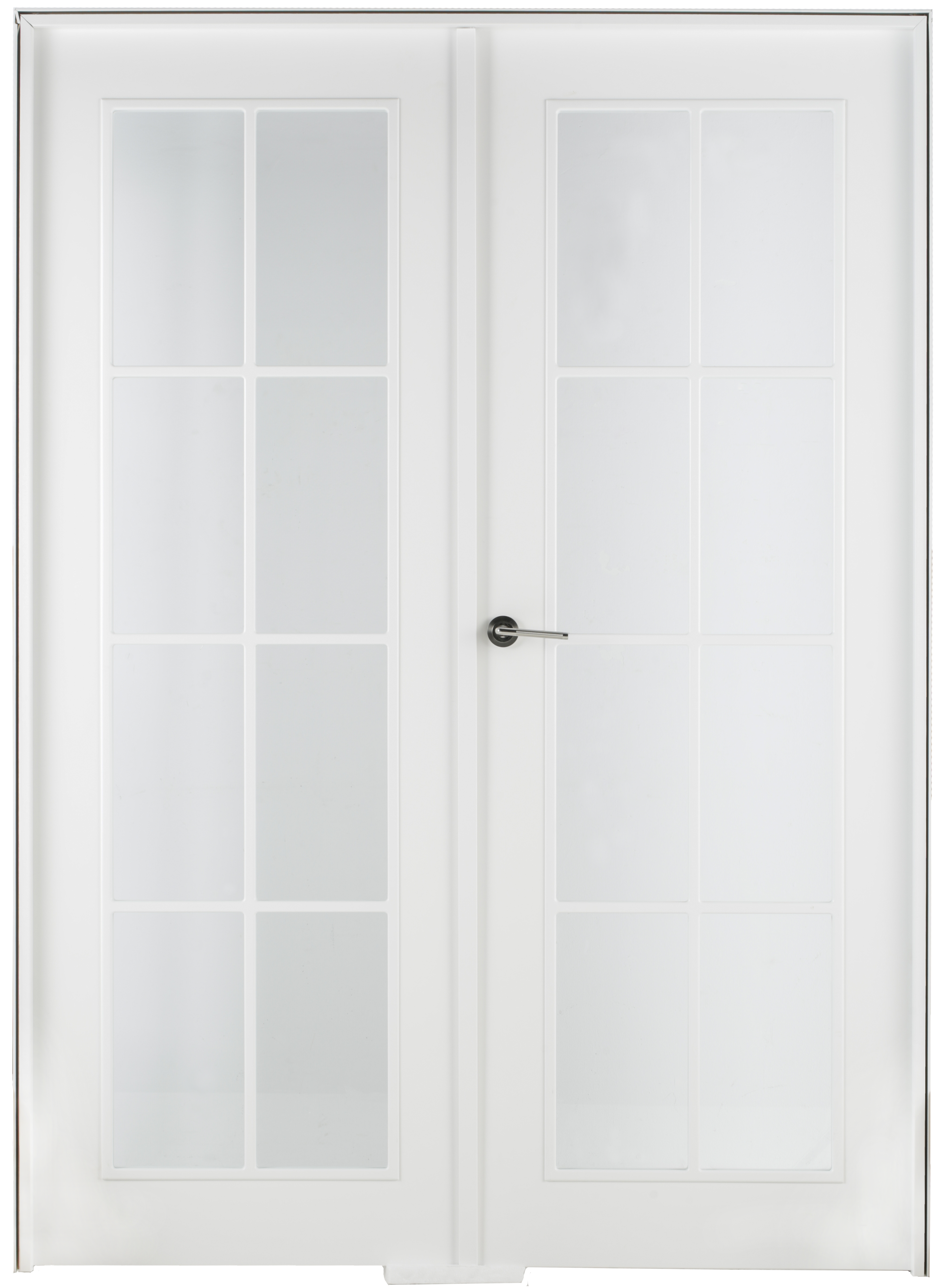 Puerta de interior abatible doble con cristal maciza lacada Line Plus Marsella blanco apertura derecha cerco de 7x2 anchura 165cm - 3