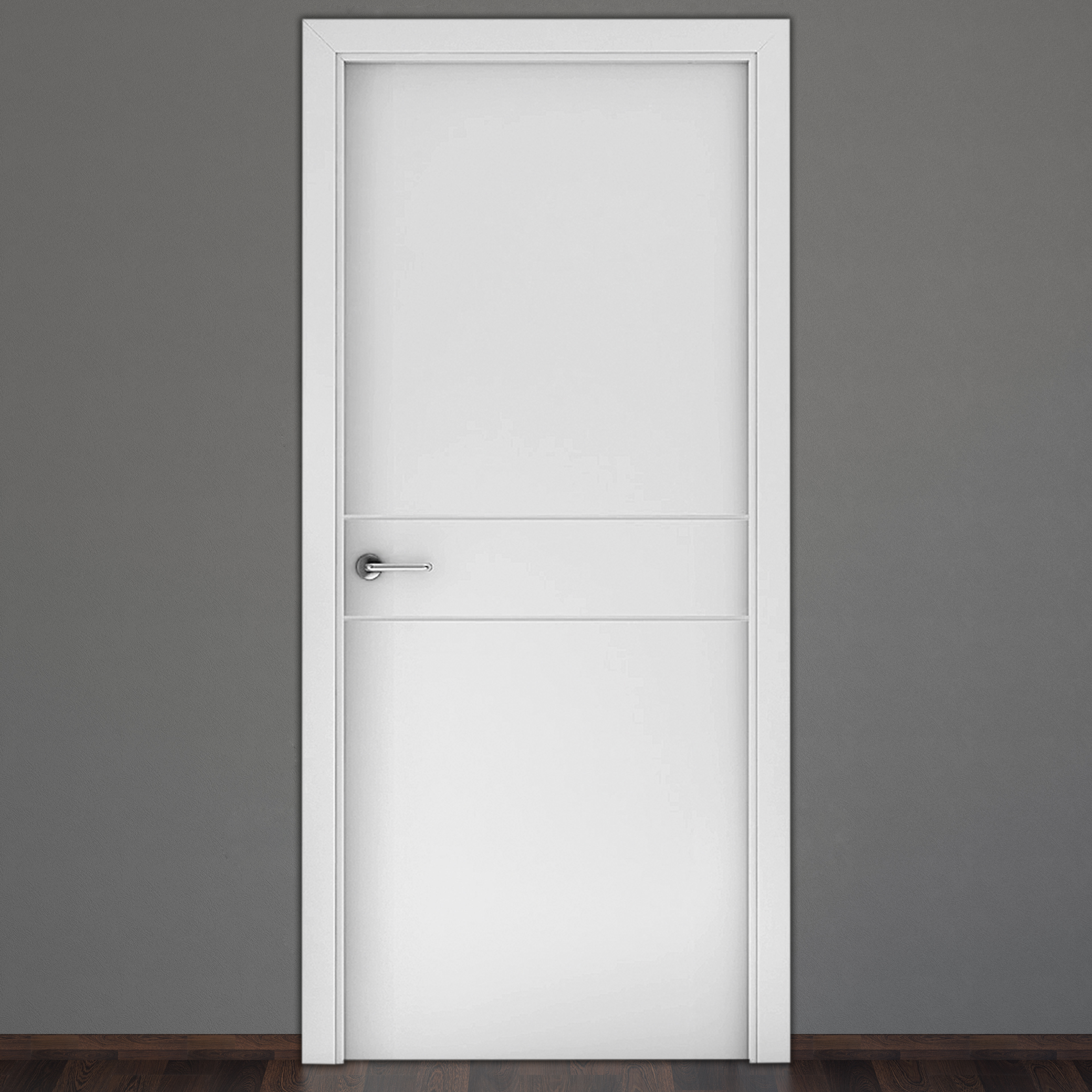 Puerta de interior abatible ciega maciza lacada Pro Vilna blanco apertura derecha cerco de 7x2 anchura 62.5cm - 3