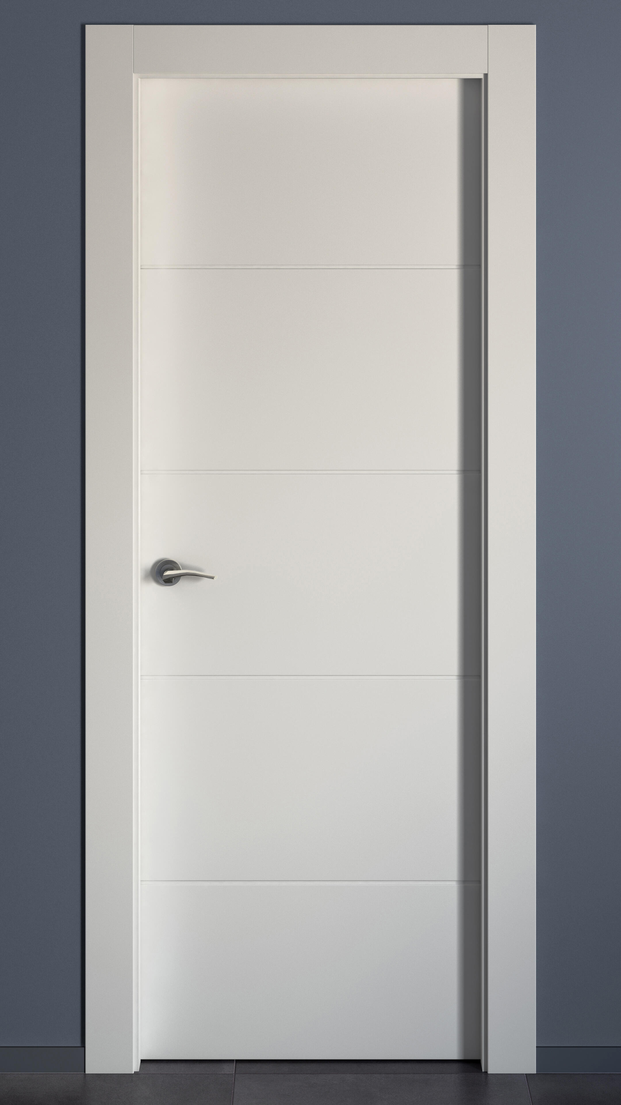 Puerta de interior abatible ciega hueca lacada Aero Holanda blanco apertura derecha cerco de 7x3 anchura 72.5cm - 6