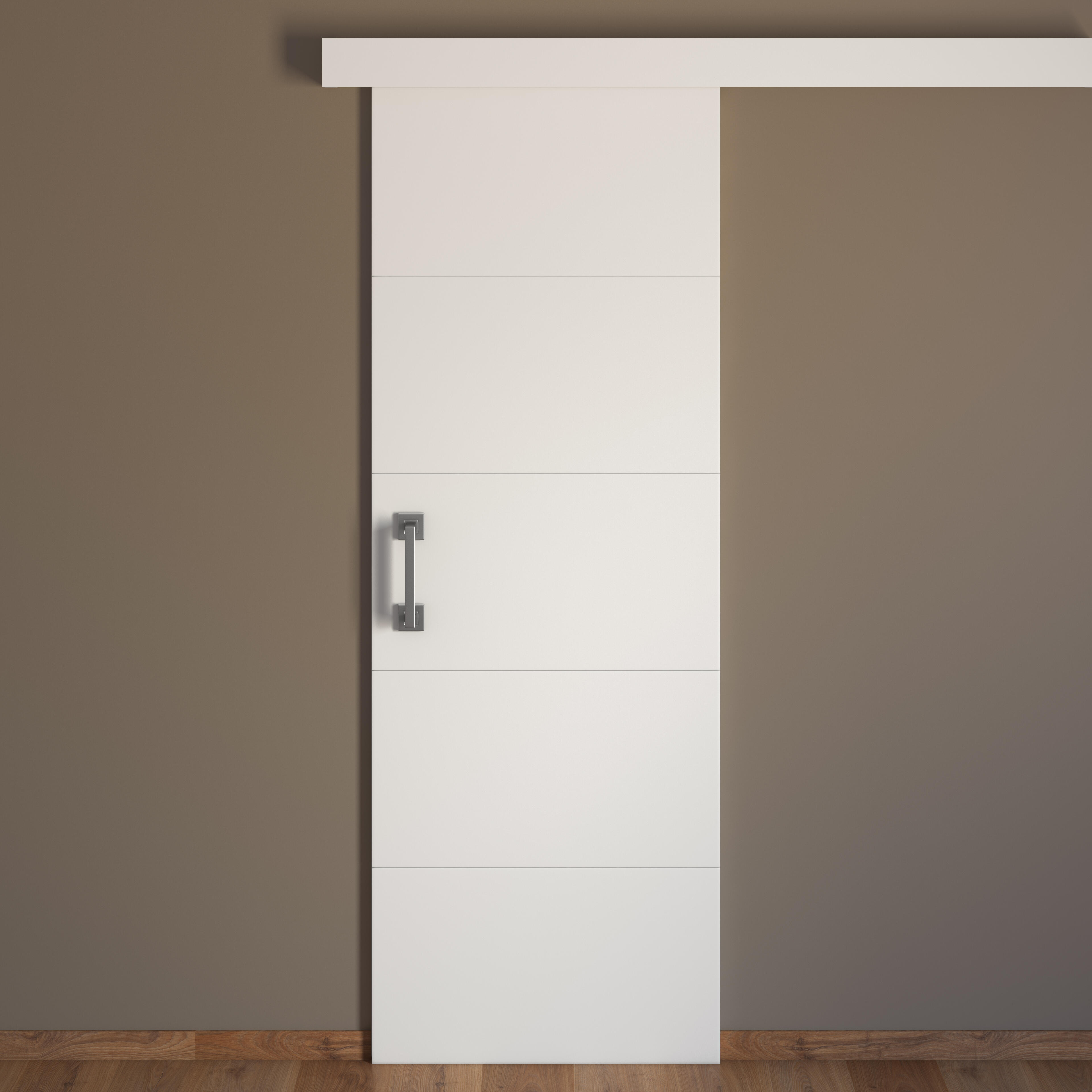 Puerta de interior corredera ciega maciza lacada Line Lucerna blanco anchura 72,5cm - 7