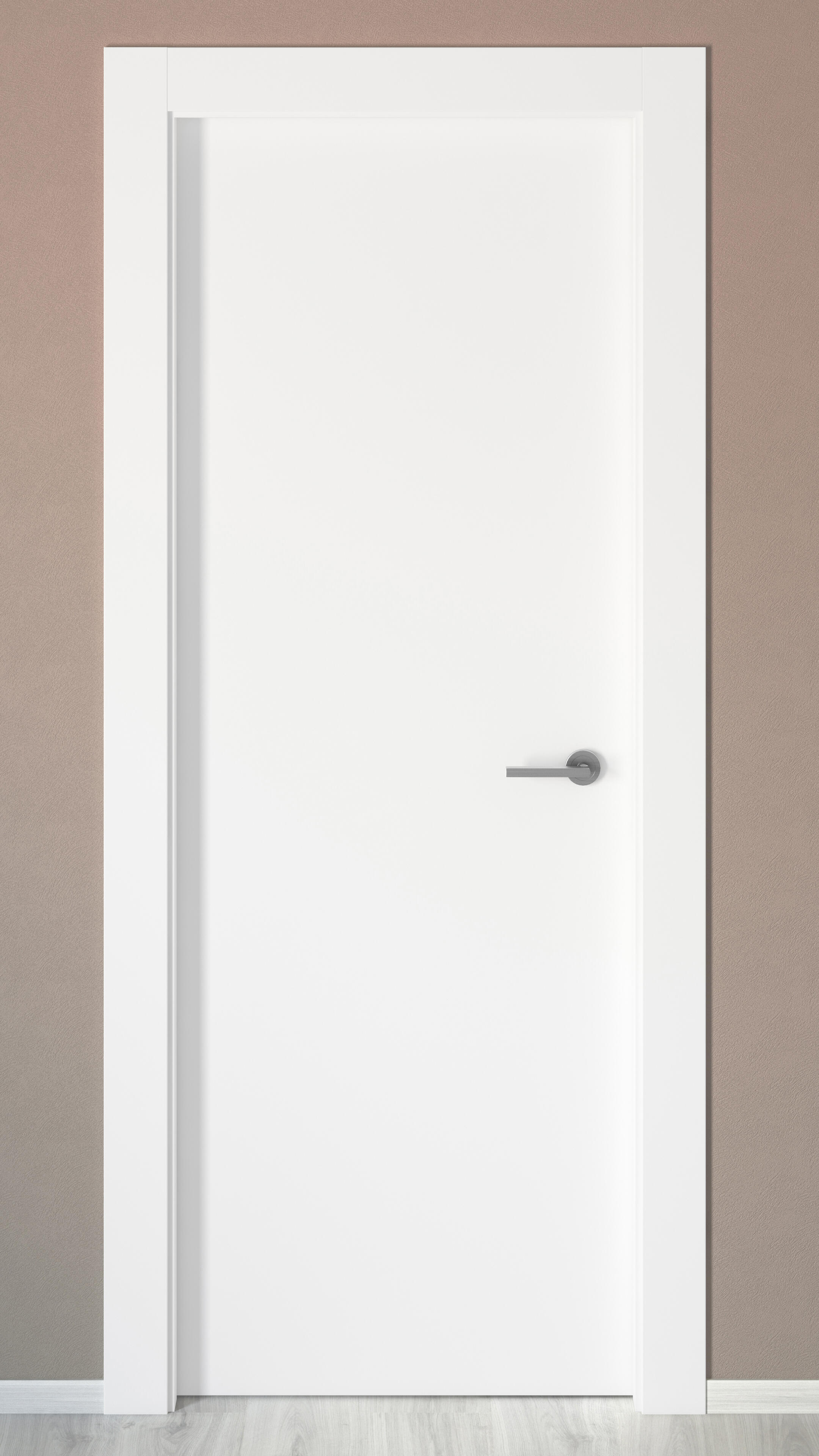 Puerta de interior abatible ciega maciza acabado lacado Line Bari Blanco apertura izquierda cerco de 7x3 anchura 72.5 cm - 2