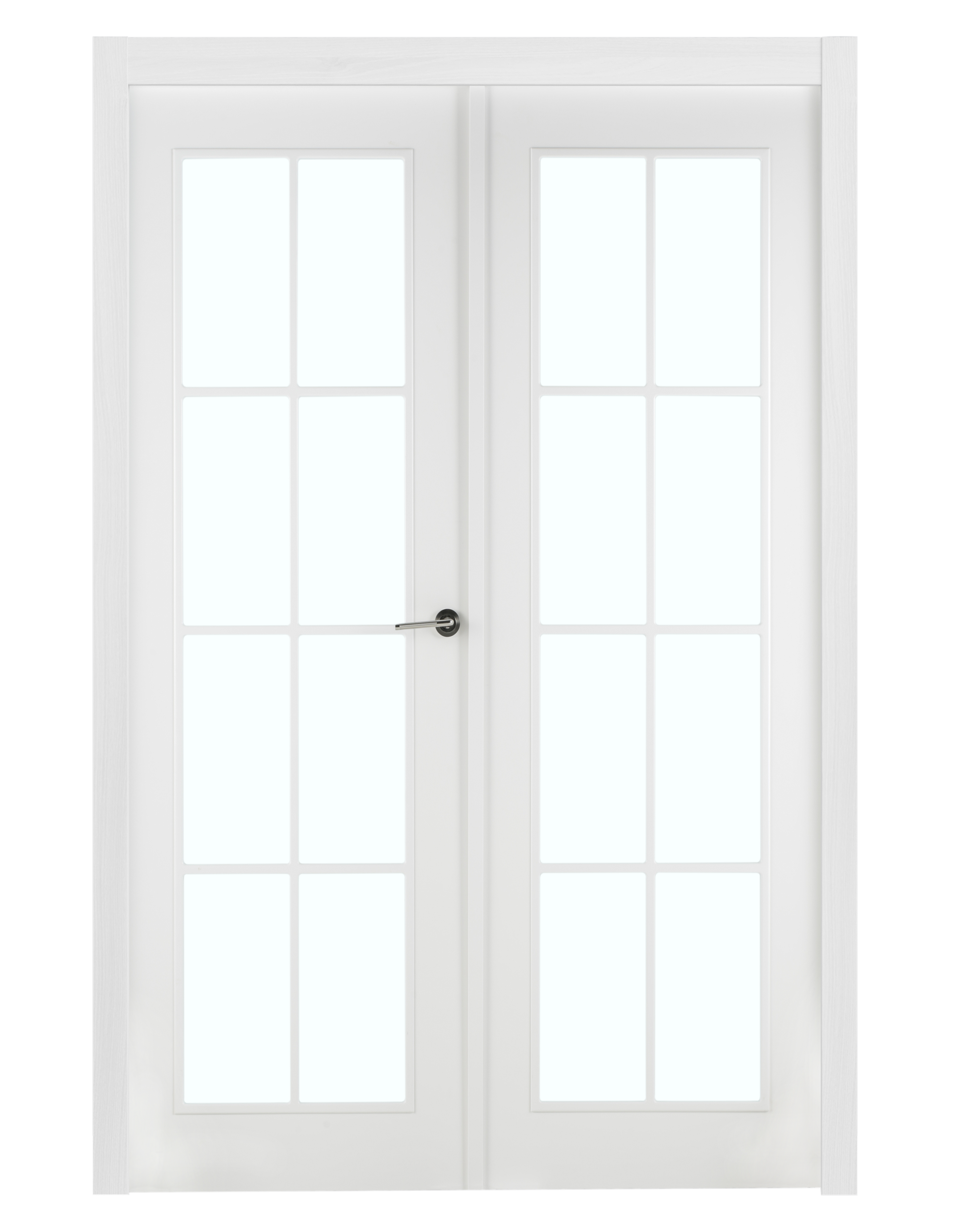 Puerta de interior abatible doble con cristal maciza lacada Line Plus Marsella blanco apertura izquierda cerco de 9x3 anchura 125cm - 4